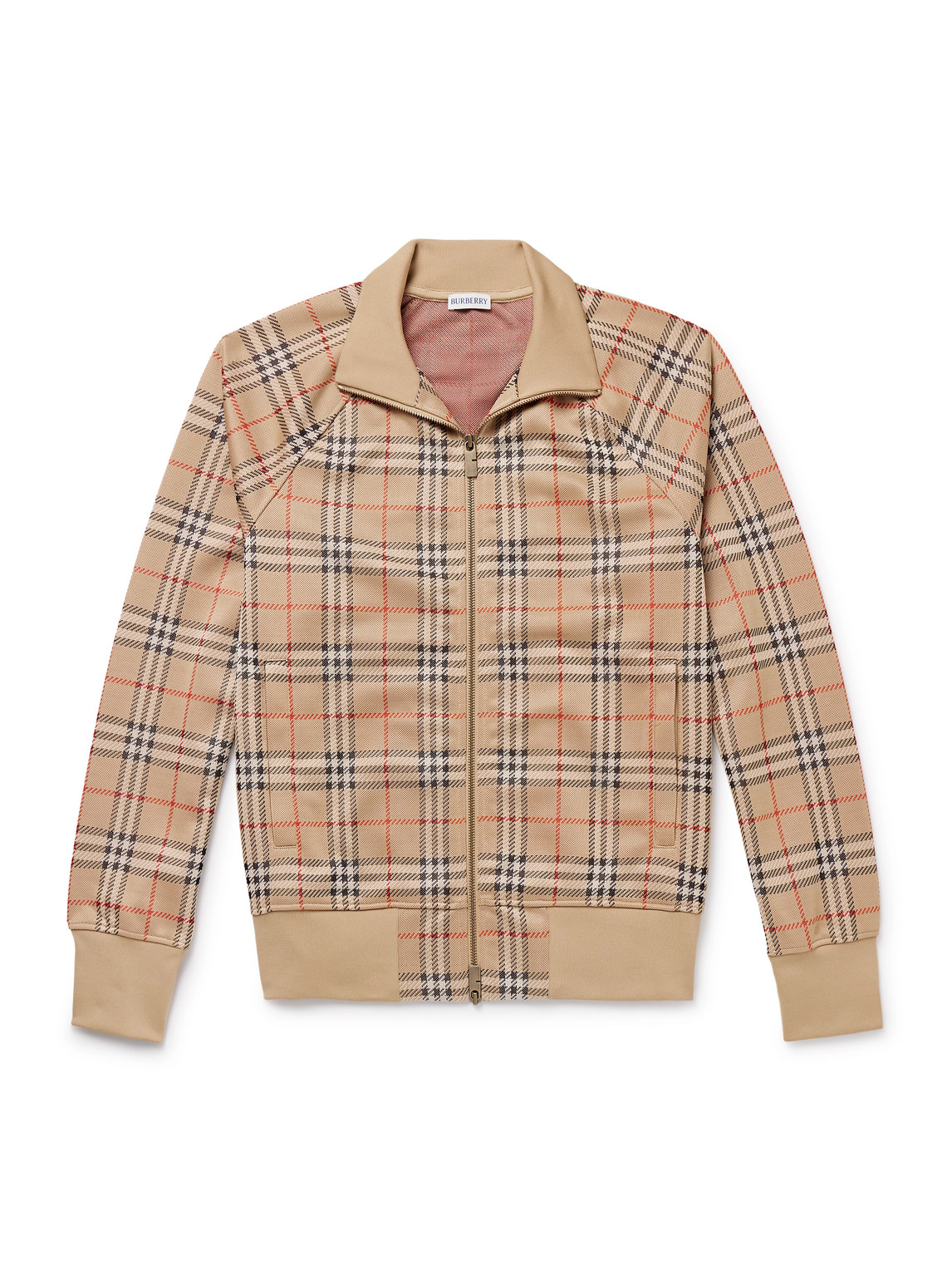 Checked Jacquard-Knit Zip-Up Sweatshirt