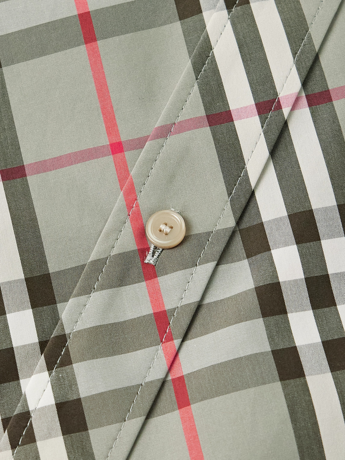 Burberry Short Sleeve Bias Check Slim Fit Shirt In Gray