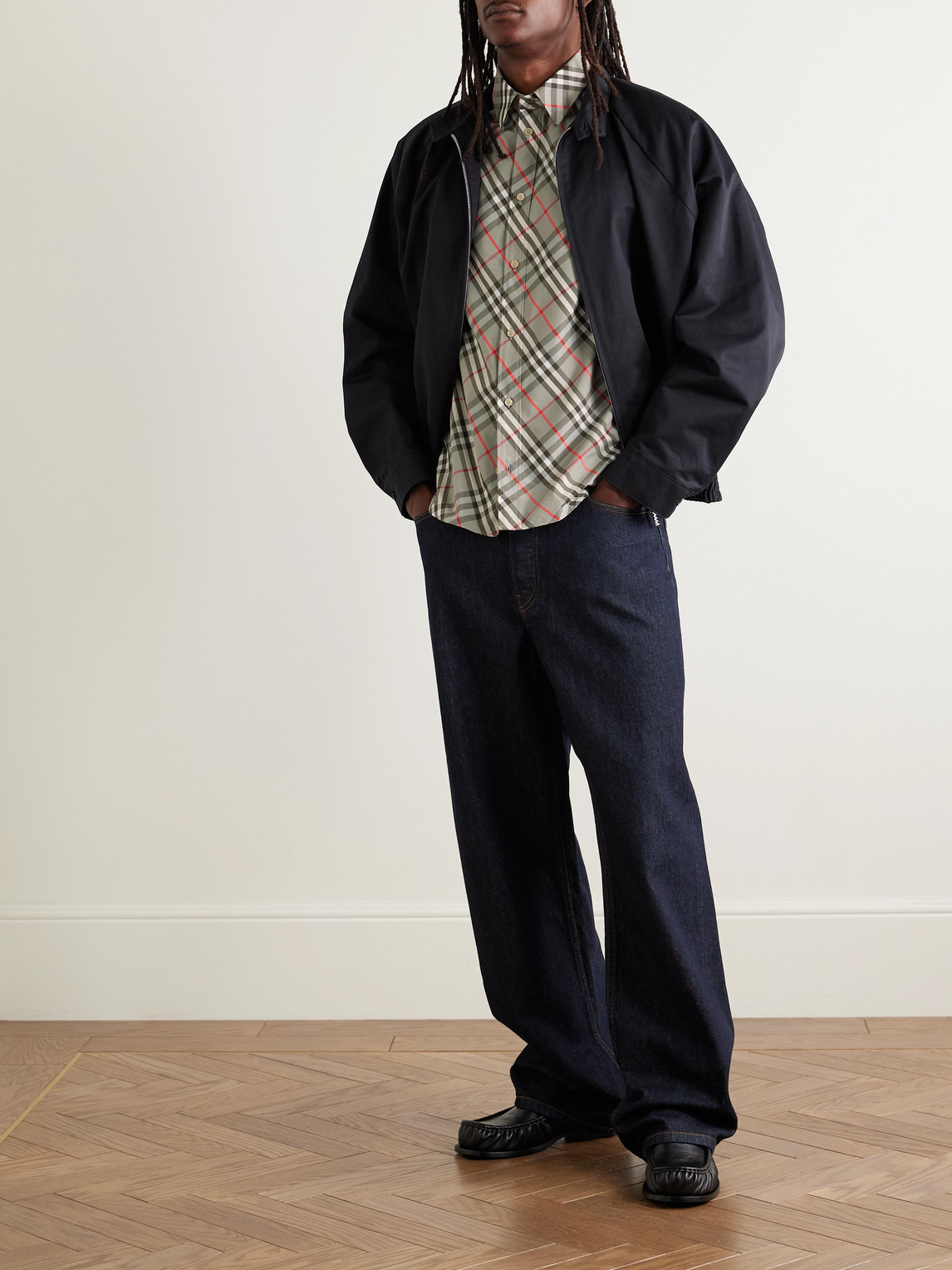 Burberry Short Sleeve Bias Check Slim Fit Shirt In Gray