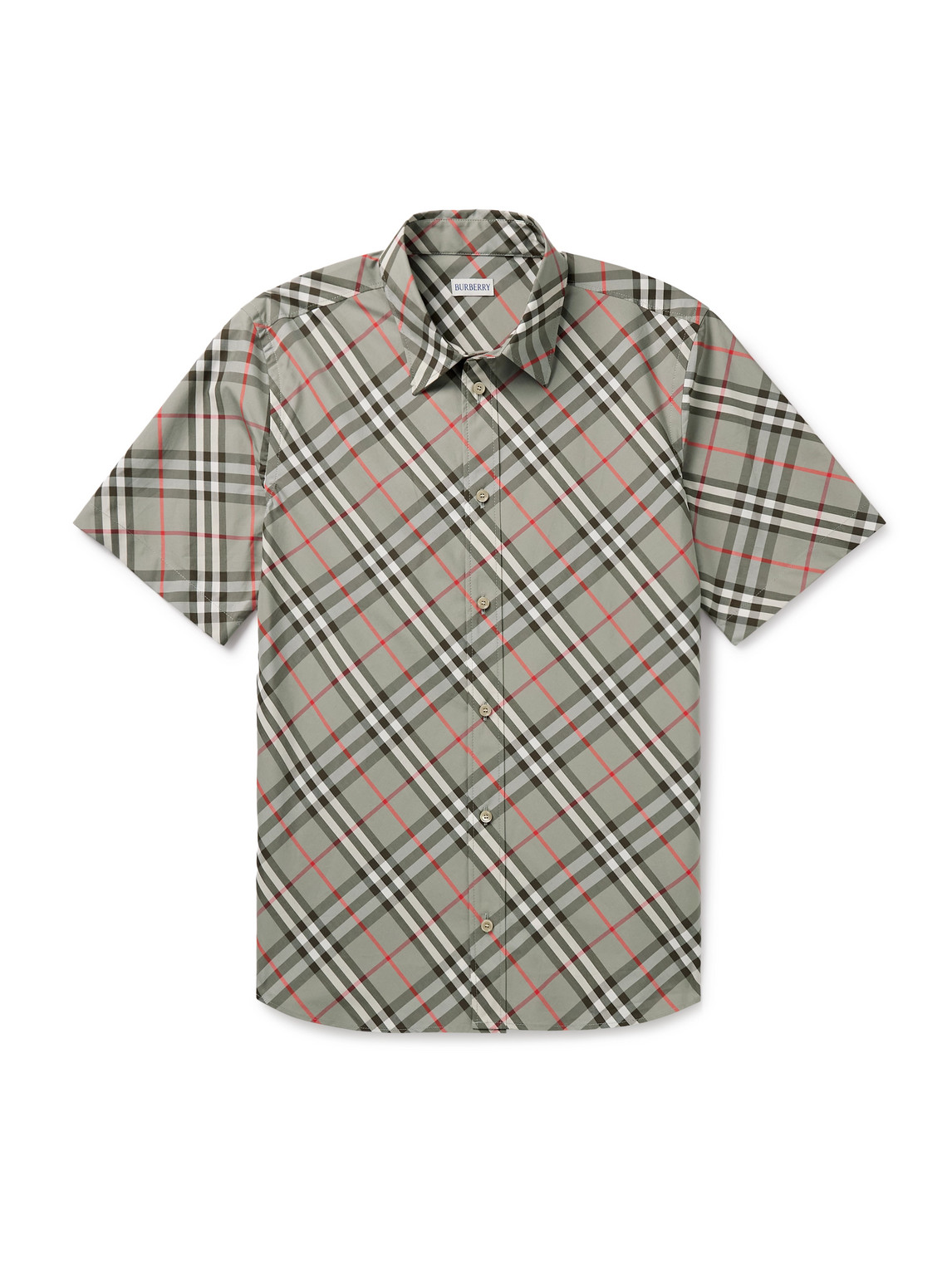 Burberry Checked Cotton-poplin Shirt In Neutral