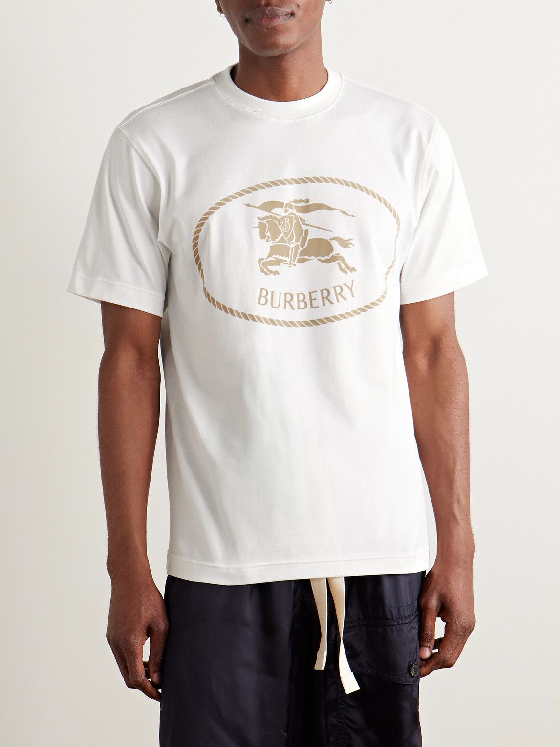 Burberry 'seth' Crew Neck T-shirt In White