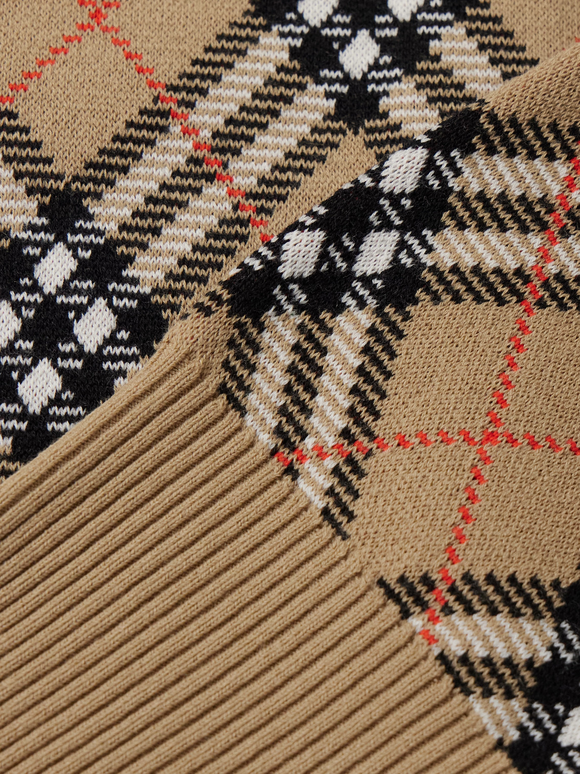 Burberry Checked Jacquard-knit Wool-blend Cardigan In Multi