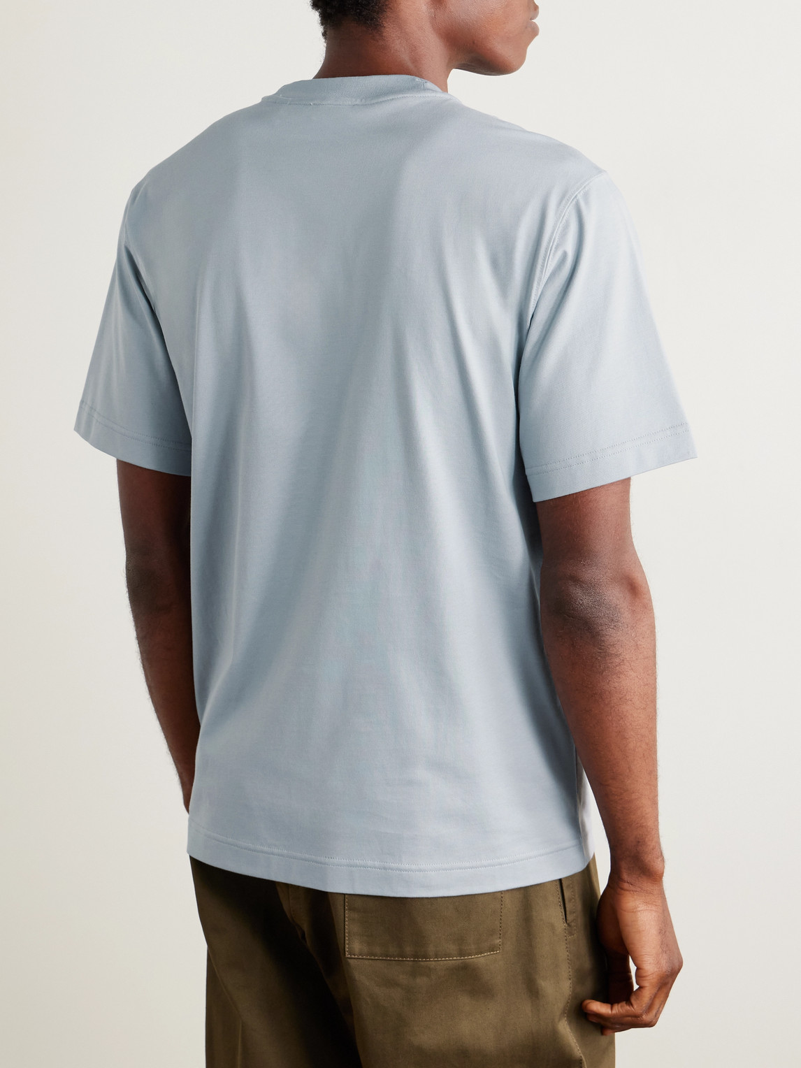 Burberry Slim-fit Logo-print Cotton-jersey T-shirt In Blue