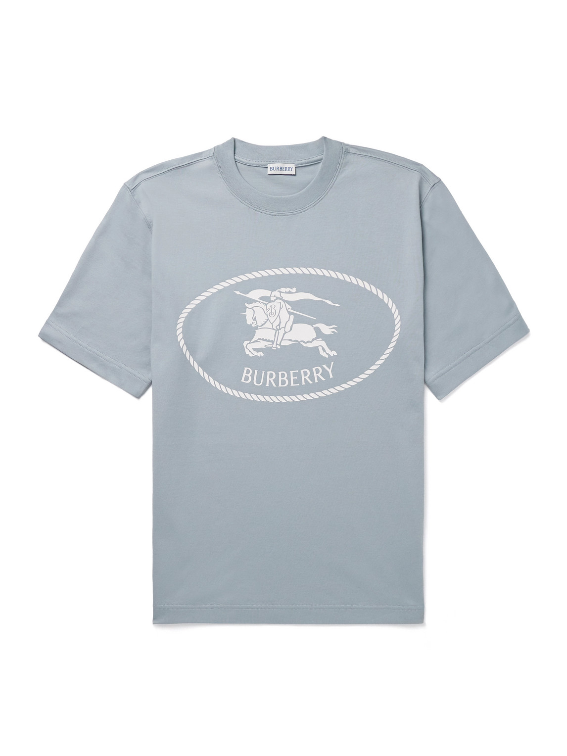 Burberry Slim-fit Logo-print Cotton-jersey T-shirt In Blue
