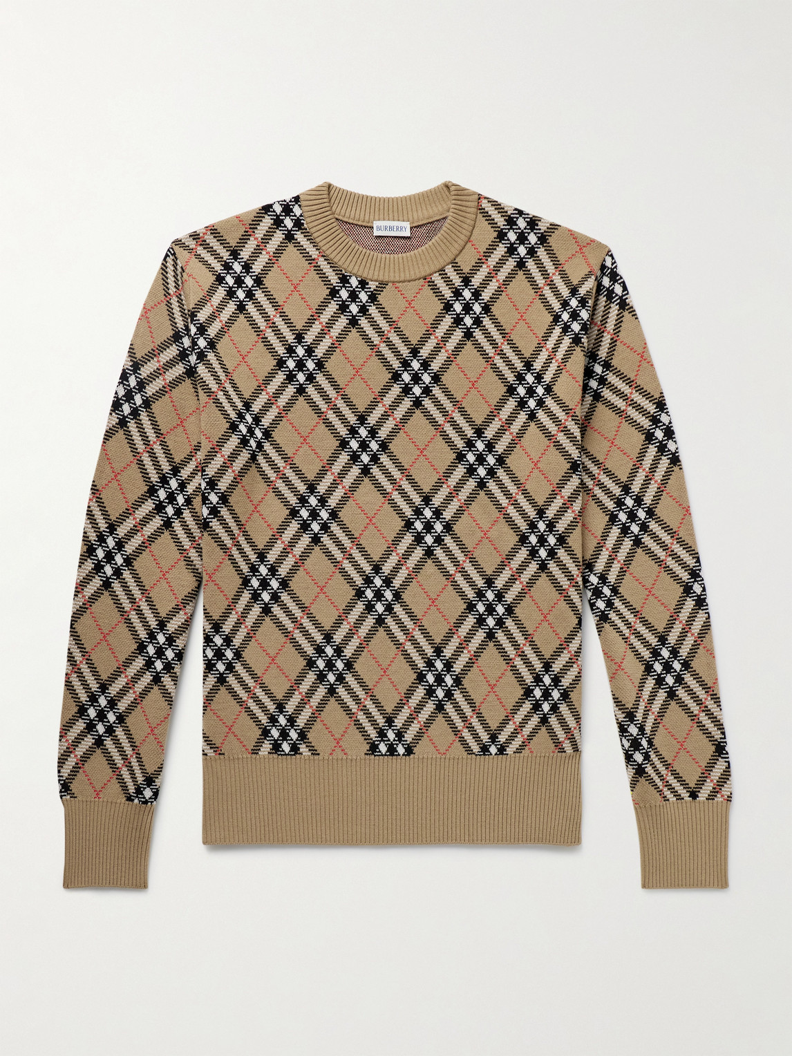 Burberry Checked Wool-Blend Jacquard weater - Men