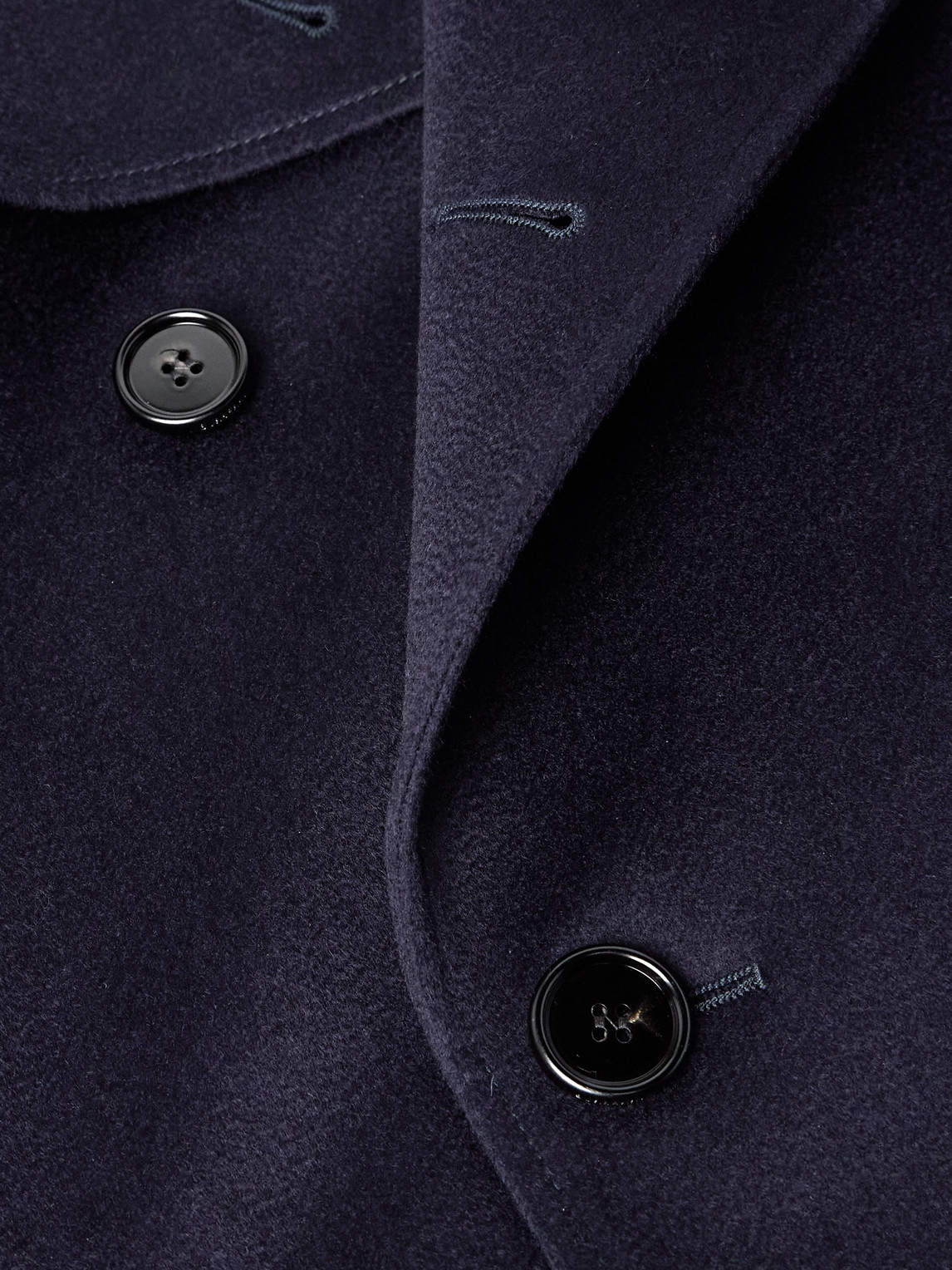 Burberry Hastings Double-breasted Belted Cashmere Trench Coat In Blue