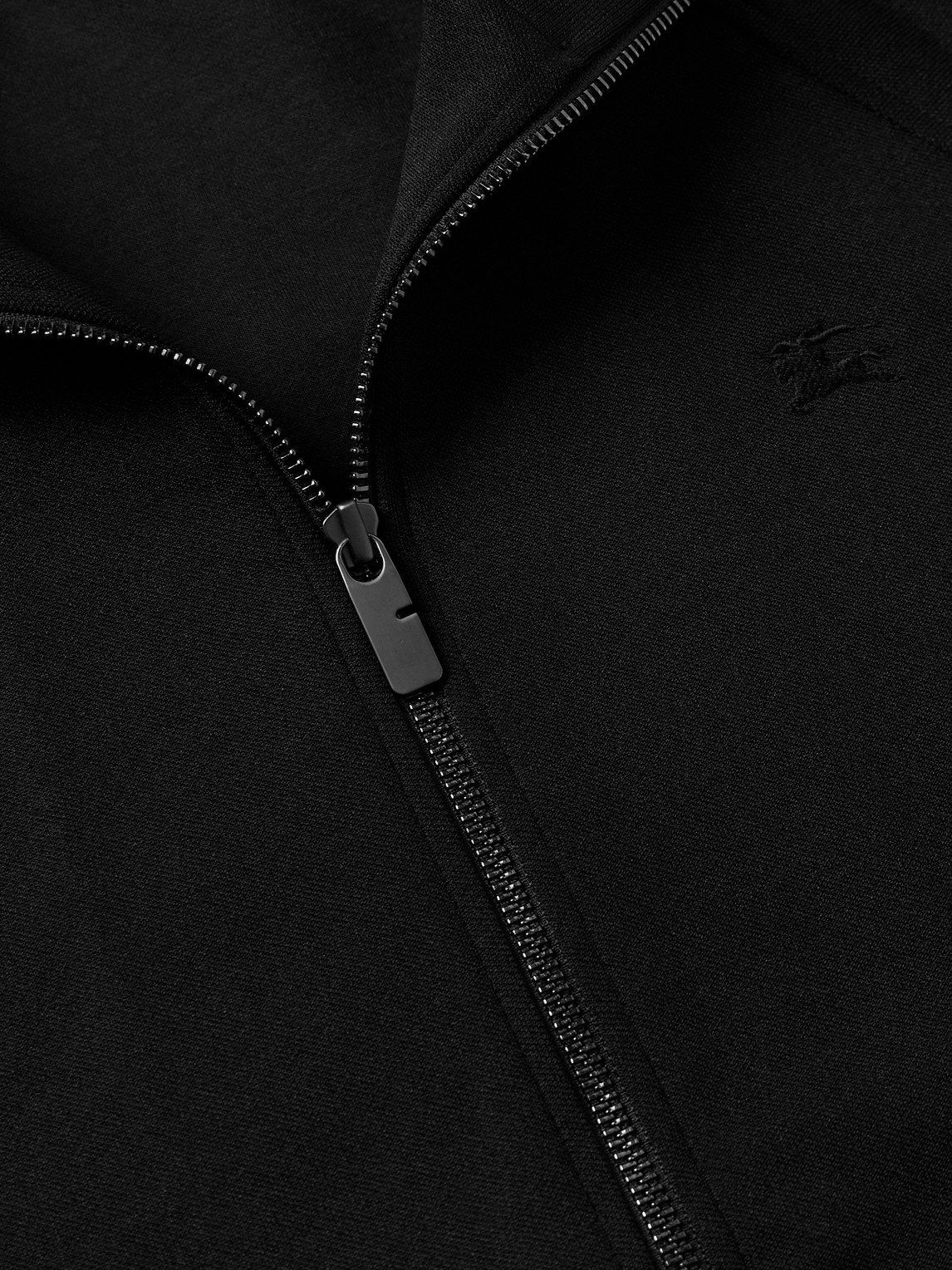 Burberry Checked Jacquard-trimmed Logo-embroidered Tech-jersey Track Jacket In Black
