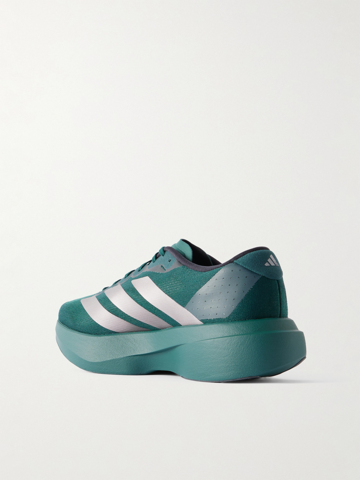 Adidas Running Adizero Evo Sl Rubber-trimmed Mesh Running Sneakers In Green