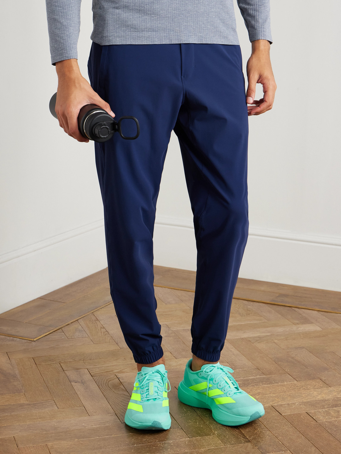 Adidas Running Adizero Evo Sl Striped Mesh Running Sneakers In Blue
