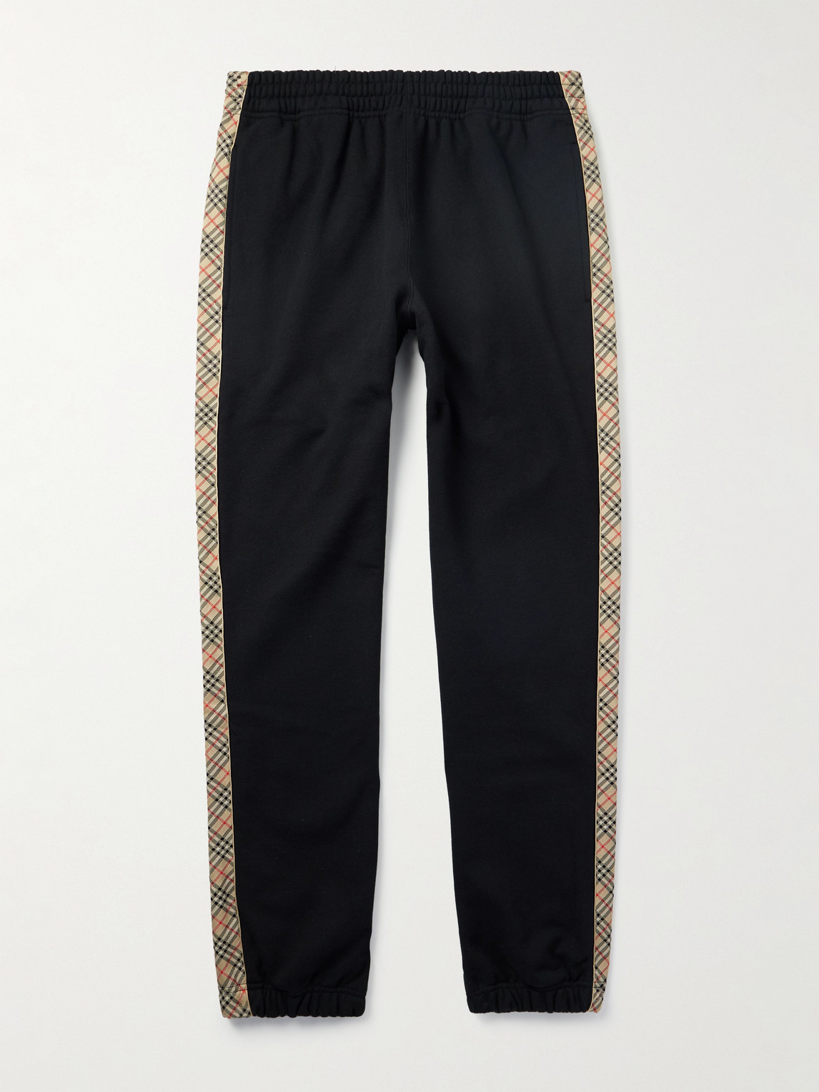 Burberry Tapered Logo-Embroidered Checked Cotton-Jersey Sweatpants - Men