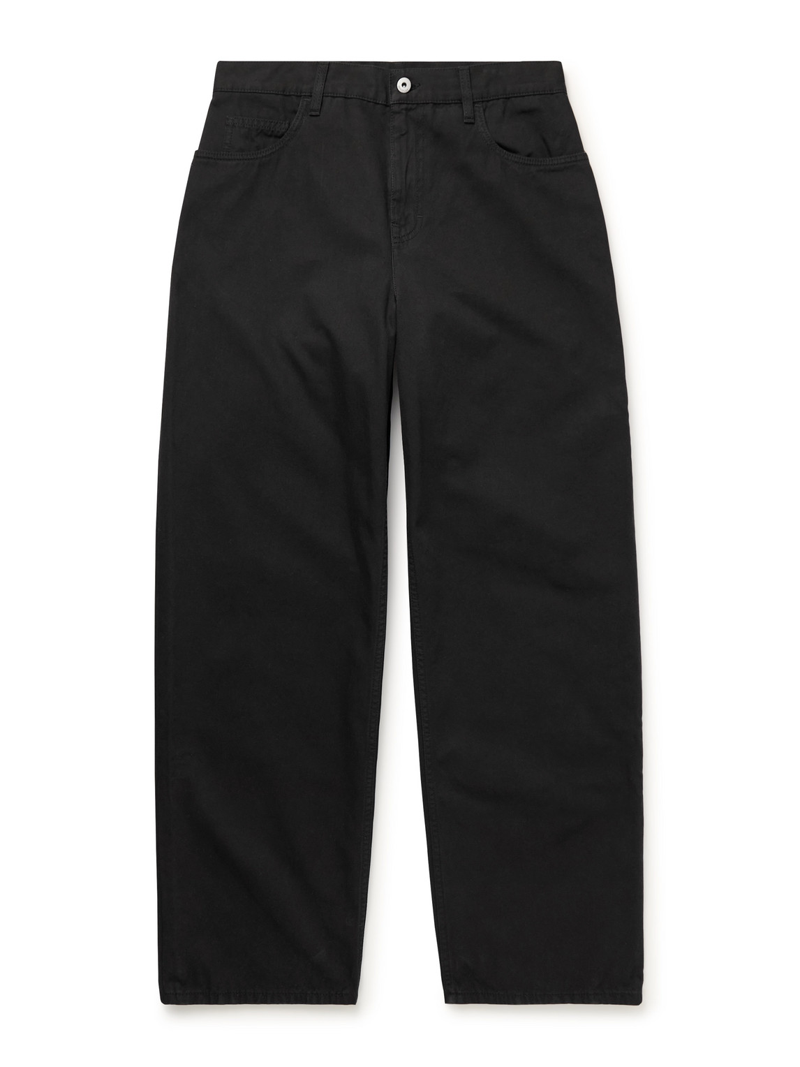 Burberry Straight-leg Cotton-twill Trousers In Black