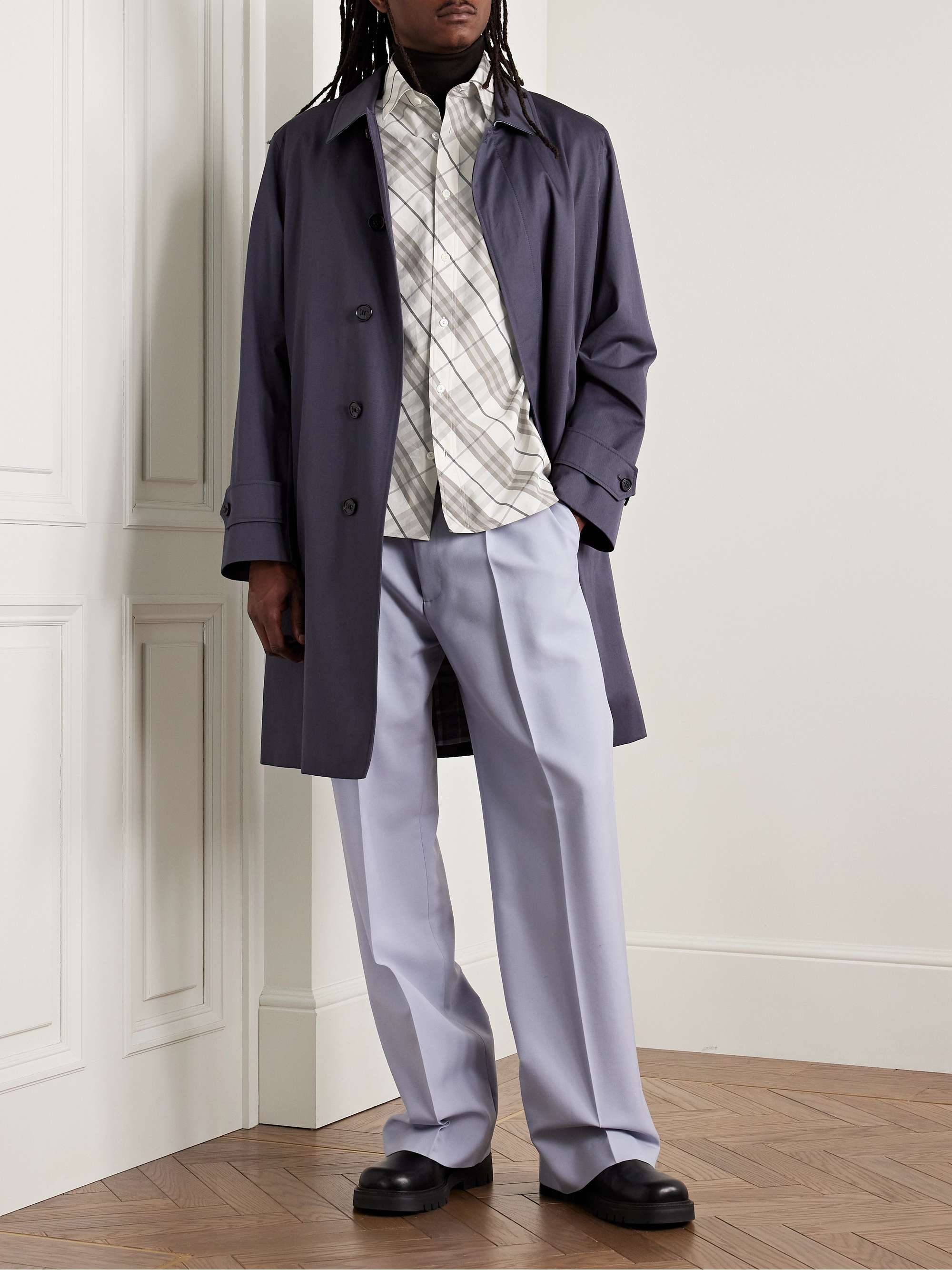 BURBERRY Checked Cotton-Poplin Shirt for Men | MR PORTER