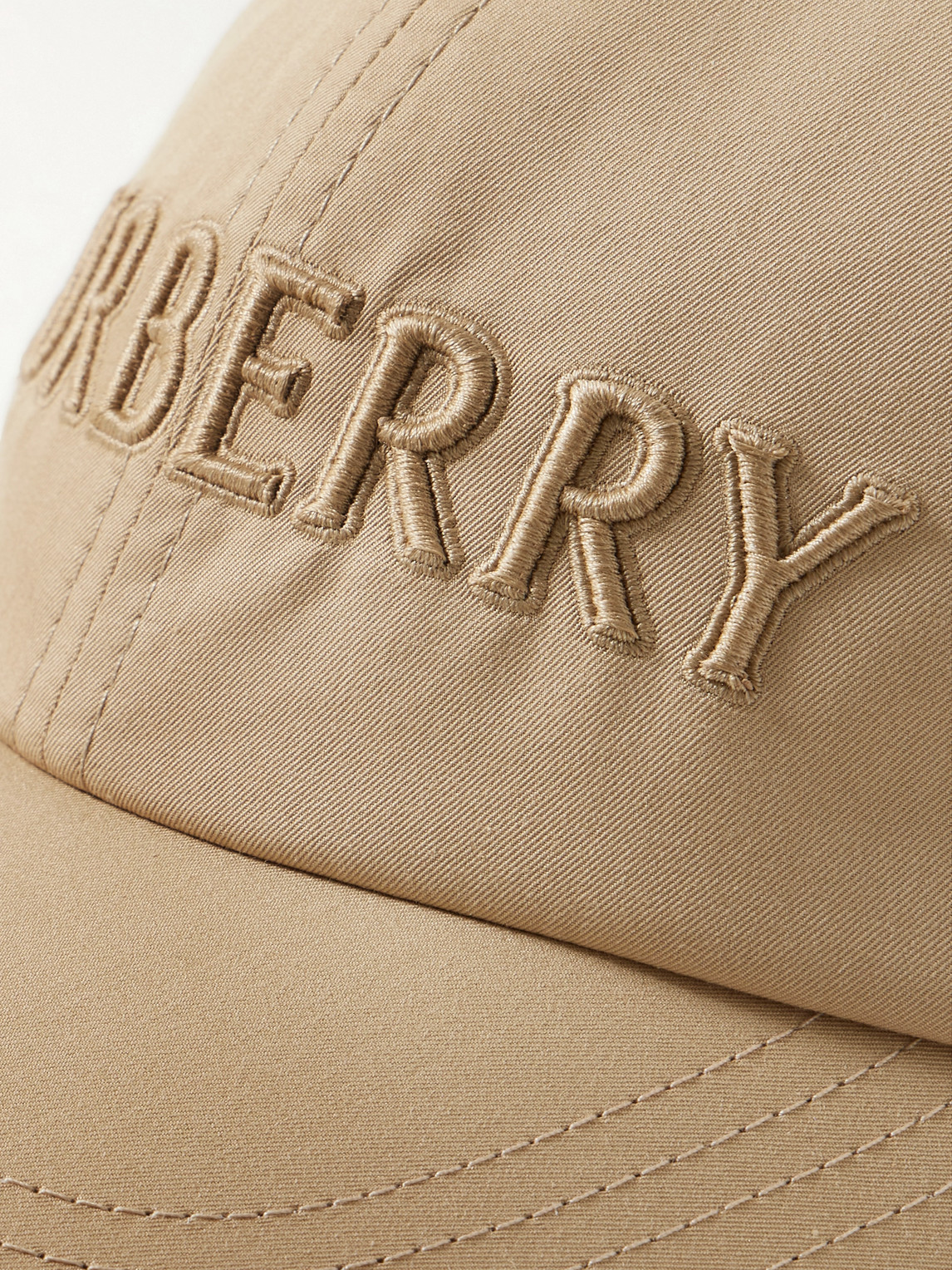 Burberry Logo-embroidered Cotton-twill Baseball Cap In Neutrals