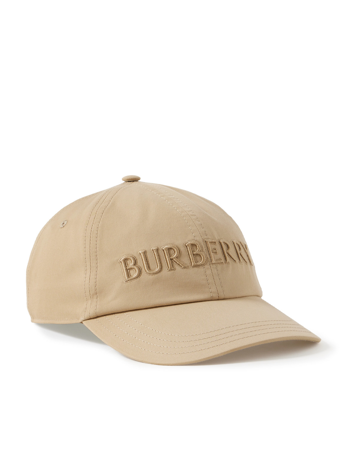 Burberry Logo-embroidered Cotton-twill Baseball Cap In Neutrals
