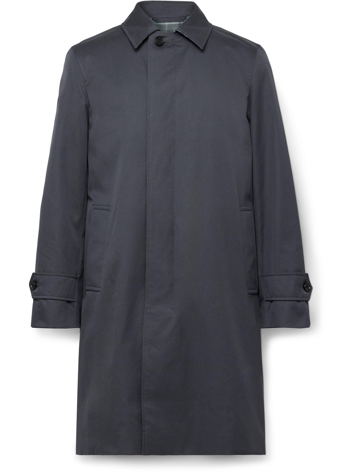 Burberry Cotton-gabardine Trench Coat In Blue