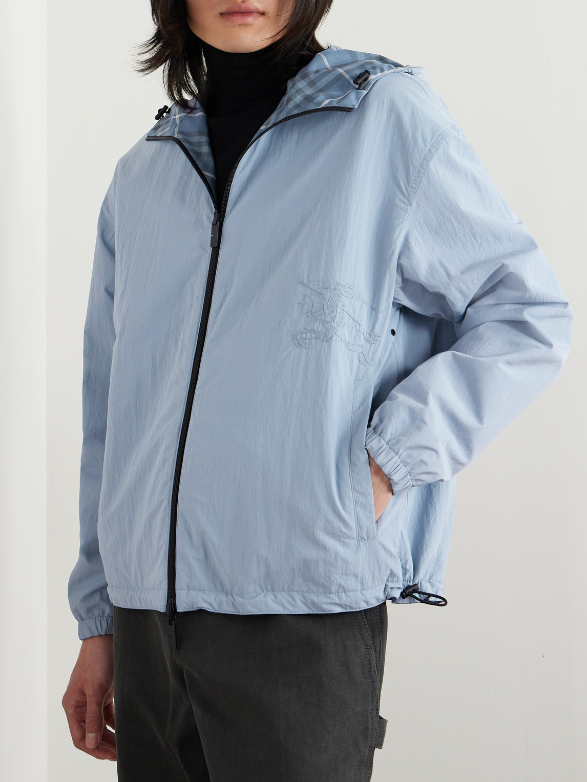Burberry Maxi Logo Jacket Casual Jackets And Parka Multicolor In Blue