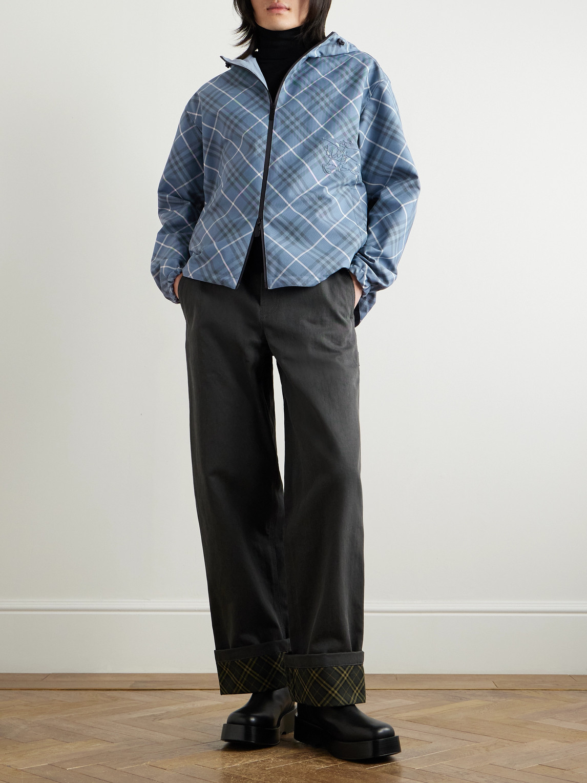 Burberry Maxi Logo Jacket Casual Jackets And Parka Multicolor In Blue