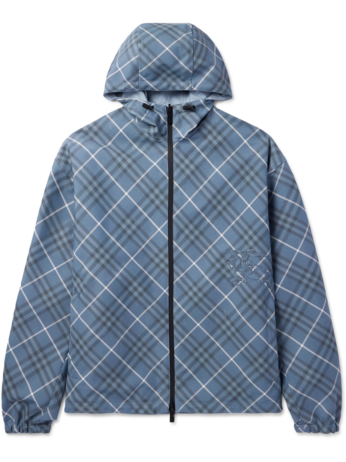 Burberry – Oversized Reversible Logo-Appliquéd Checked Gabardine and Nylon Hooded Jacket