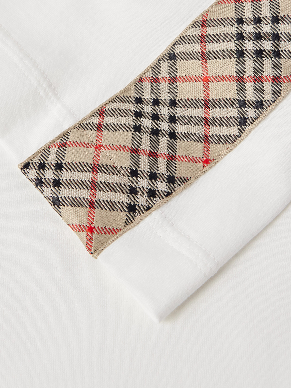 Burberry Checked Cotton-jersey T-shirt In Neutrals