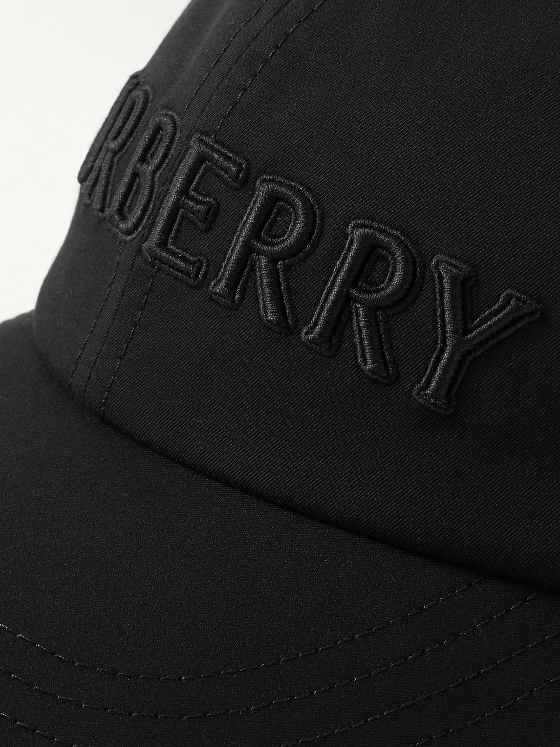 Burberry Logo-embroidered Cotton-twill Baseball Cap In Black