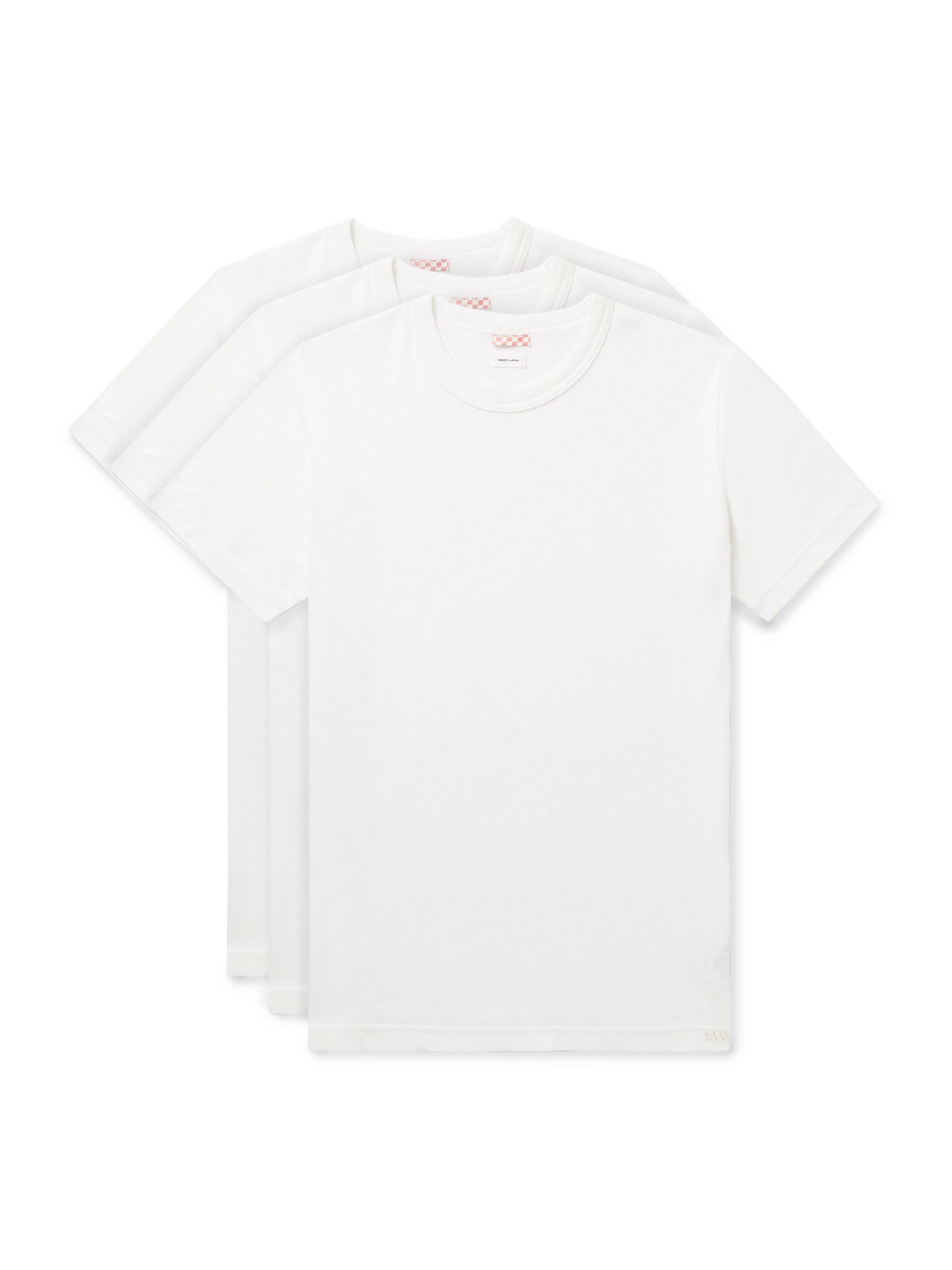 Visvim Sublig Three-pack Cotton-blend Jersey T-shirts In White