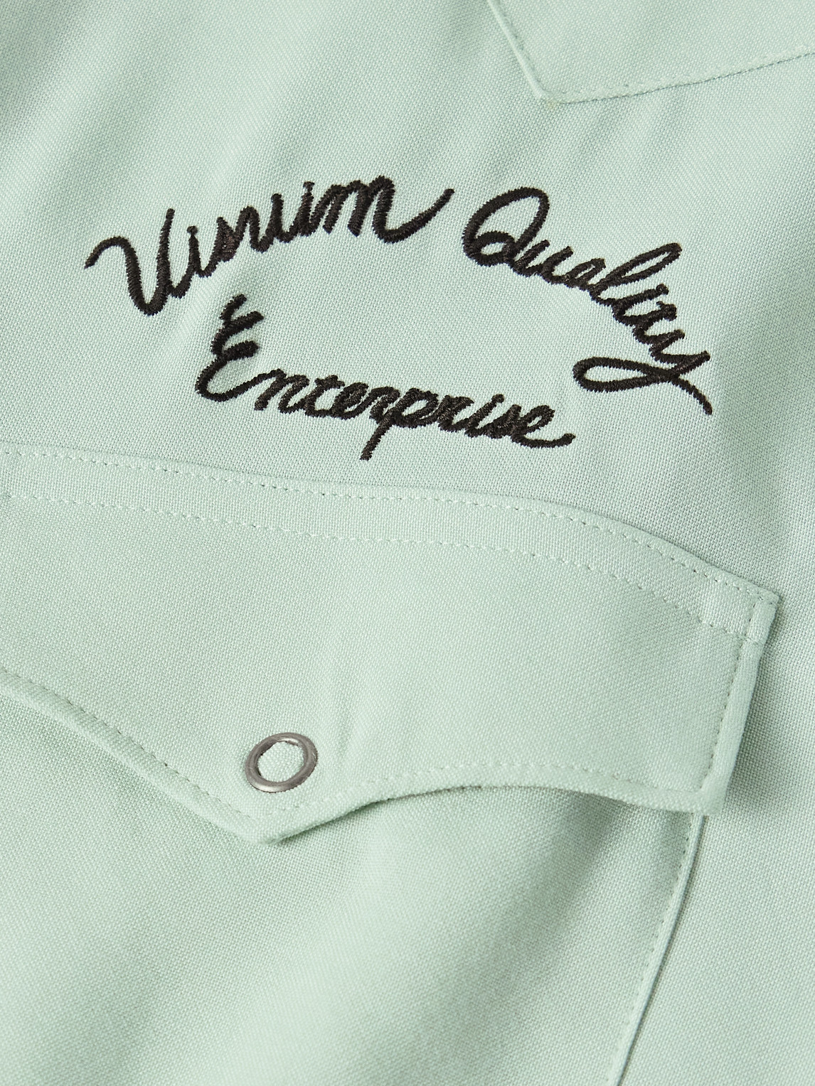 Four Corners Logo-Embroidered Canvas Western Shirt