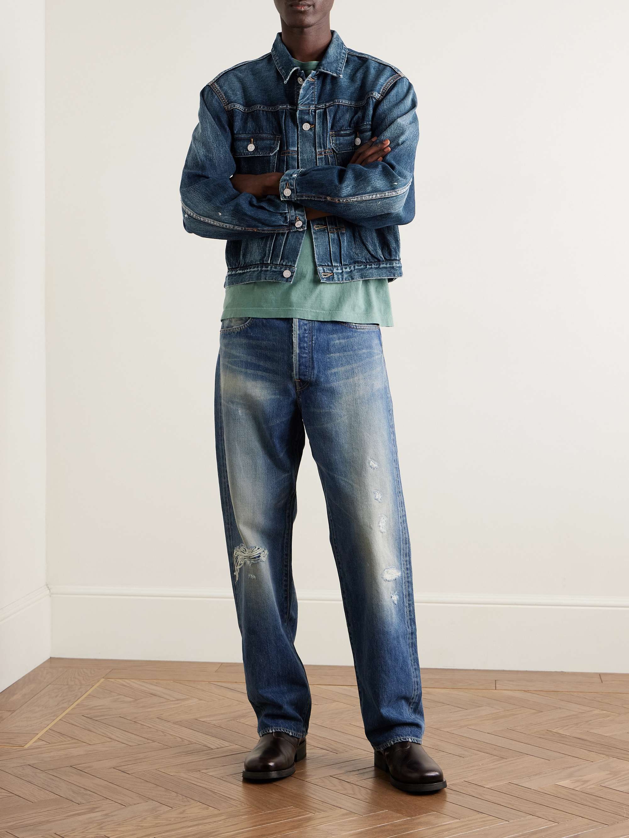 パンツ visvim social sculpture denim W36L30 Visvim – Social Sculpture 01 Wide Damaged-44 – Tenue de Nîmes