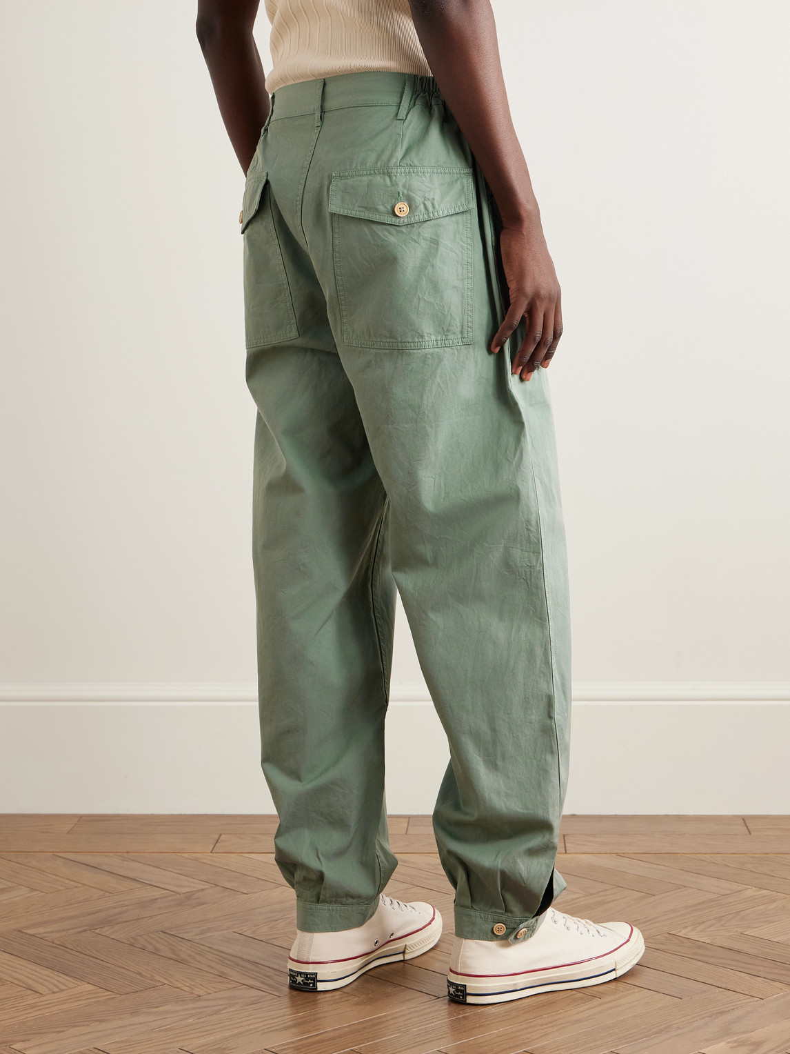 Visvim Carrol Tapered Cotton-gabardine Cargo Pants In Animal Print