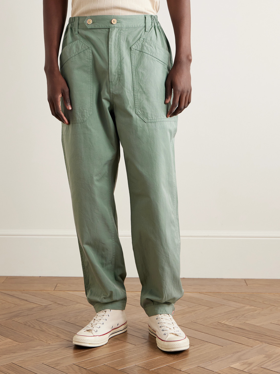 Visvim Carrol Tapered Cotton-gabardine Cargo Pants In Animal Print