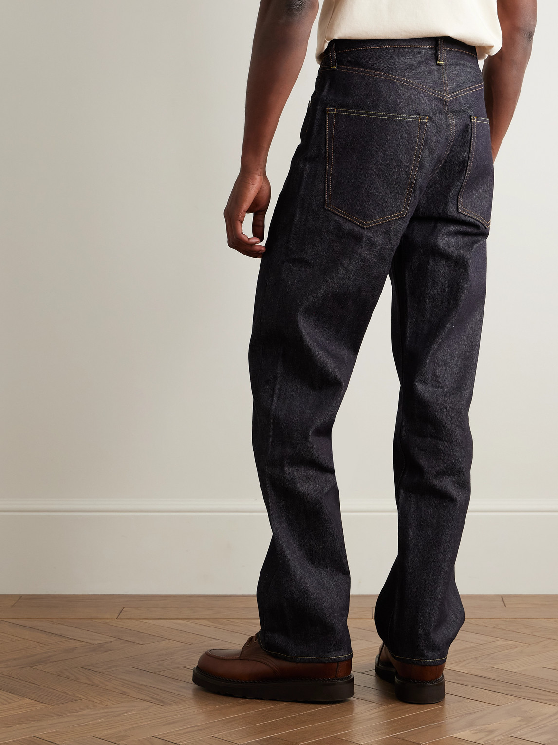 Visvim Men S Social Sculpture 01 Wide Raw Denim Pants Indigo In Multi