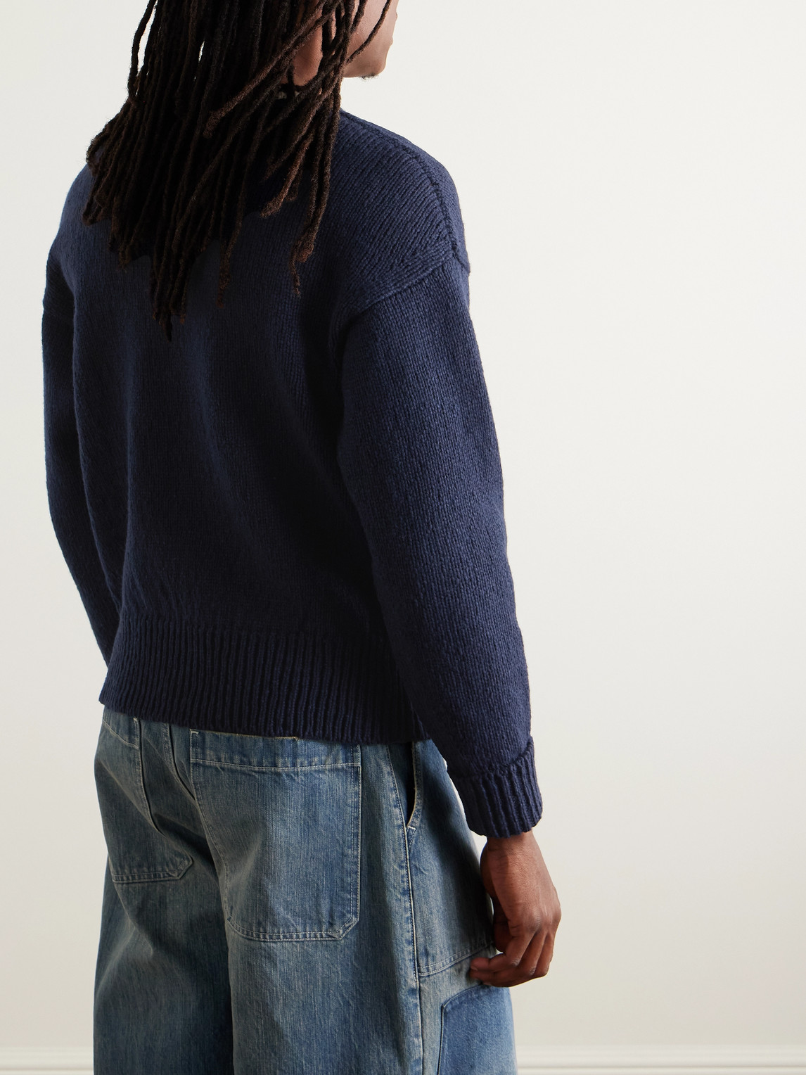 Visvim College Wool Sweater In Blue