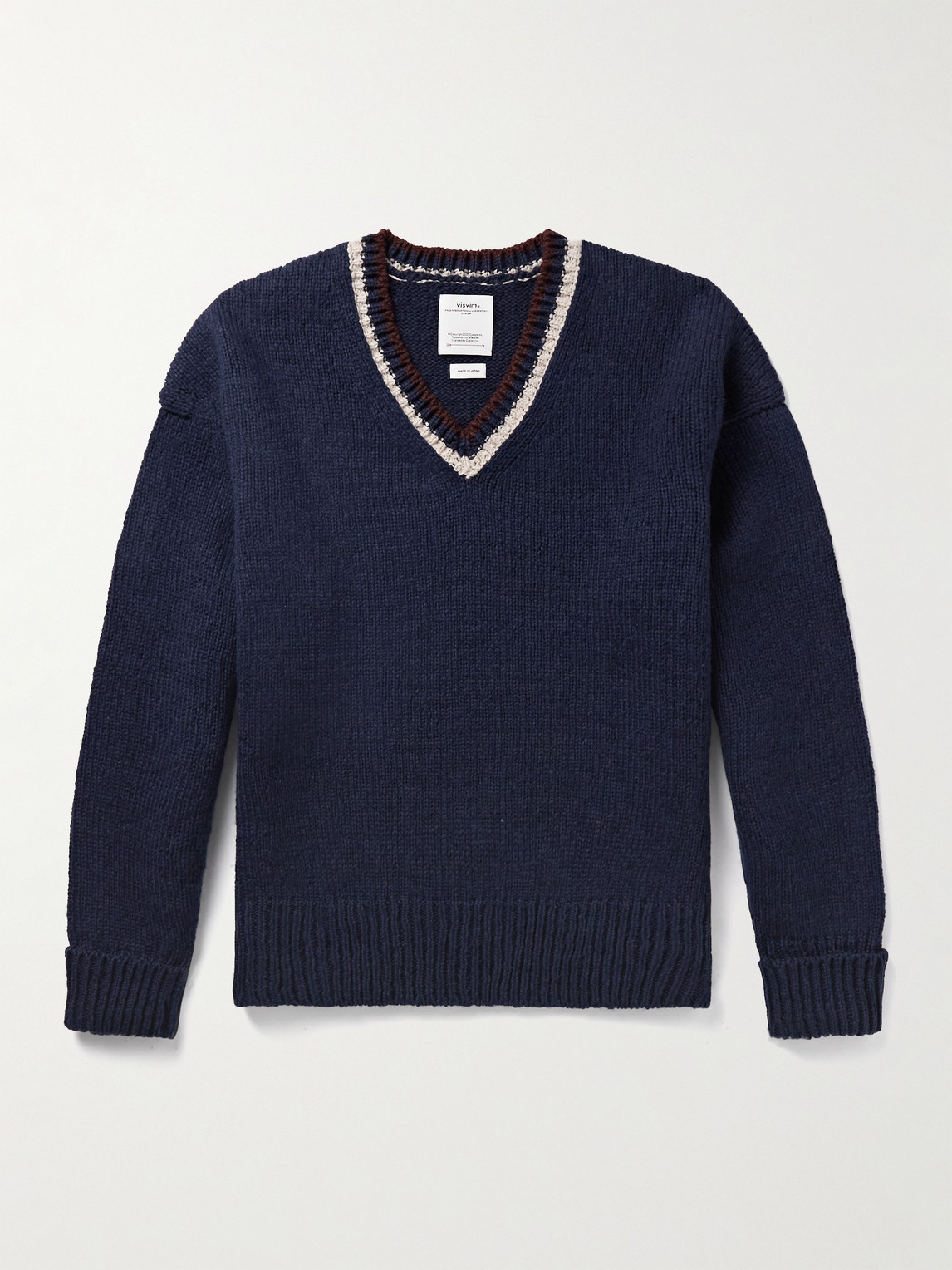 Visvim College Wool Sweater In Blue