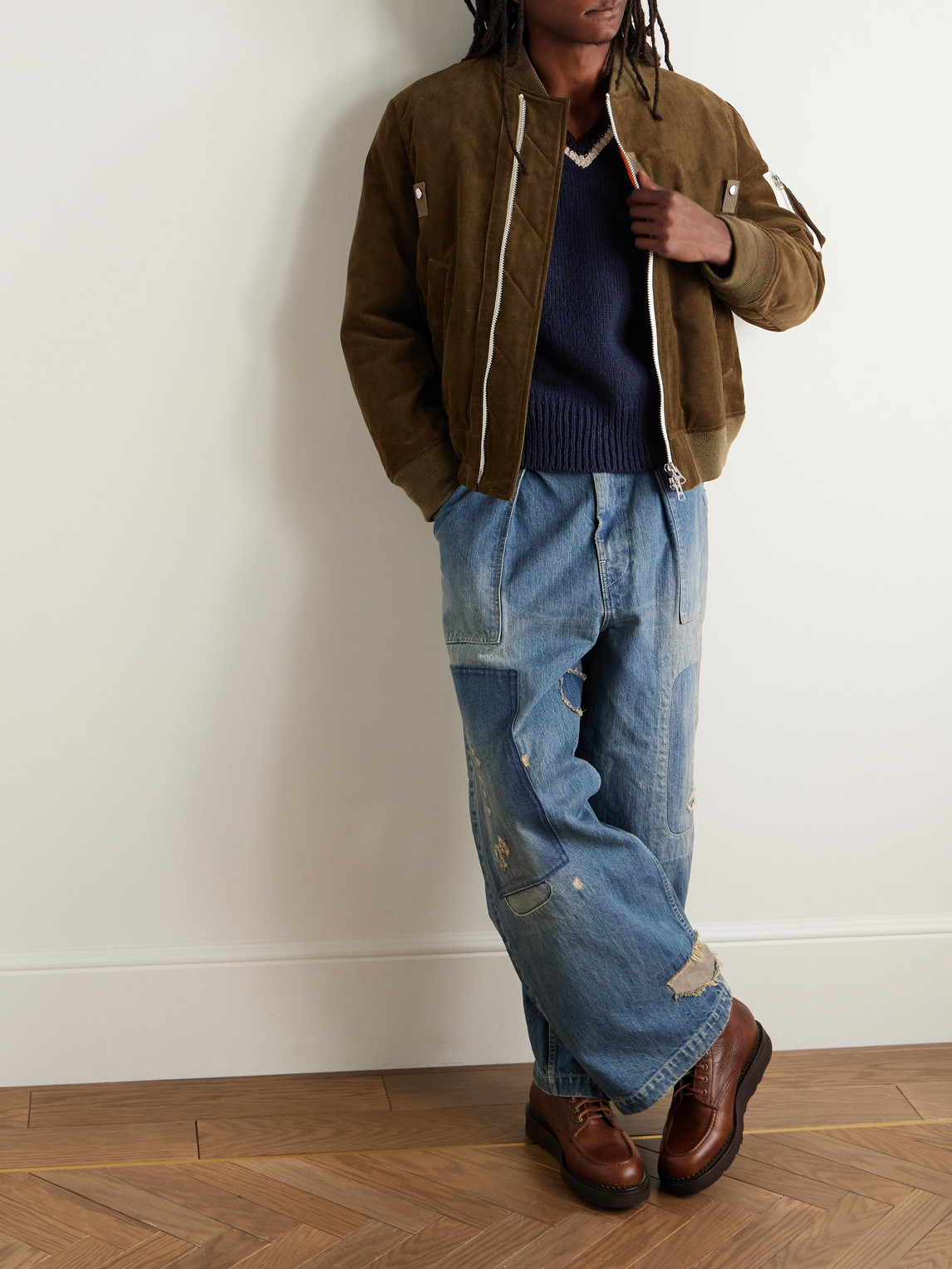 Visvim College Wool Sweater In Blue