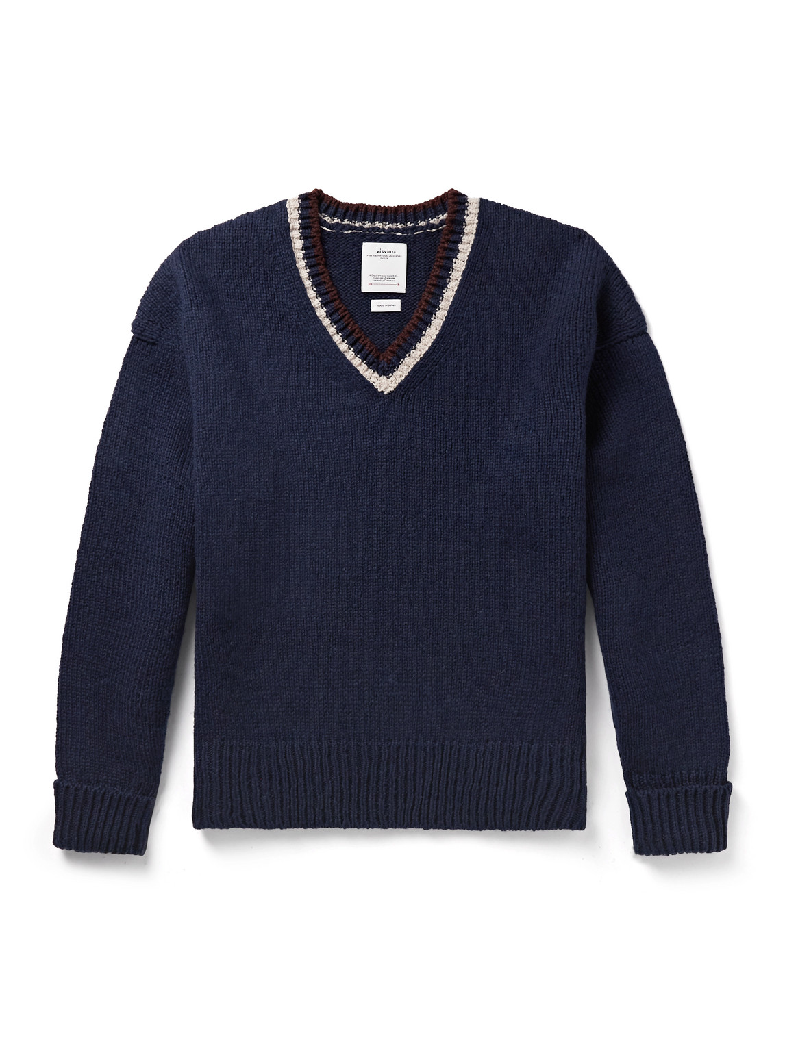 Visvim College Wool Sweater In Blue