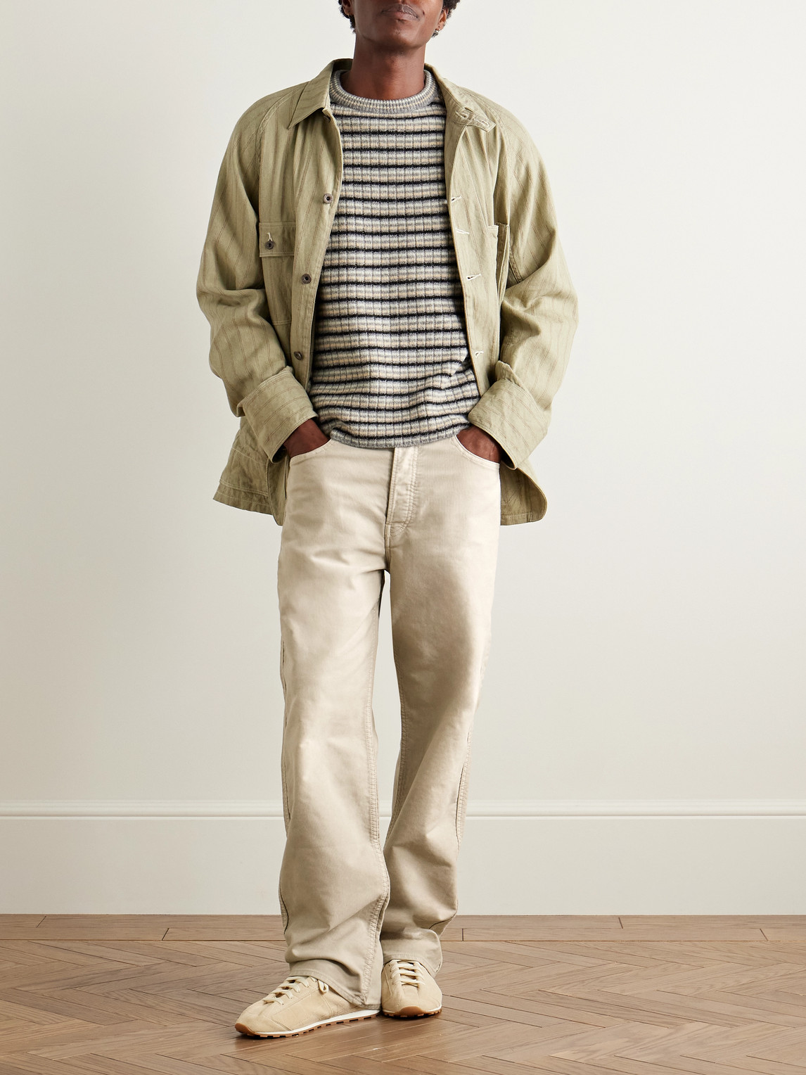 Visvim Fluxus 01 Straight-leg Cotton-twill Trousers In Neutral