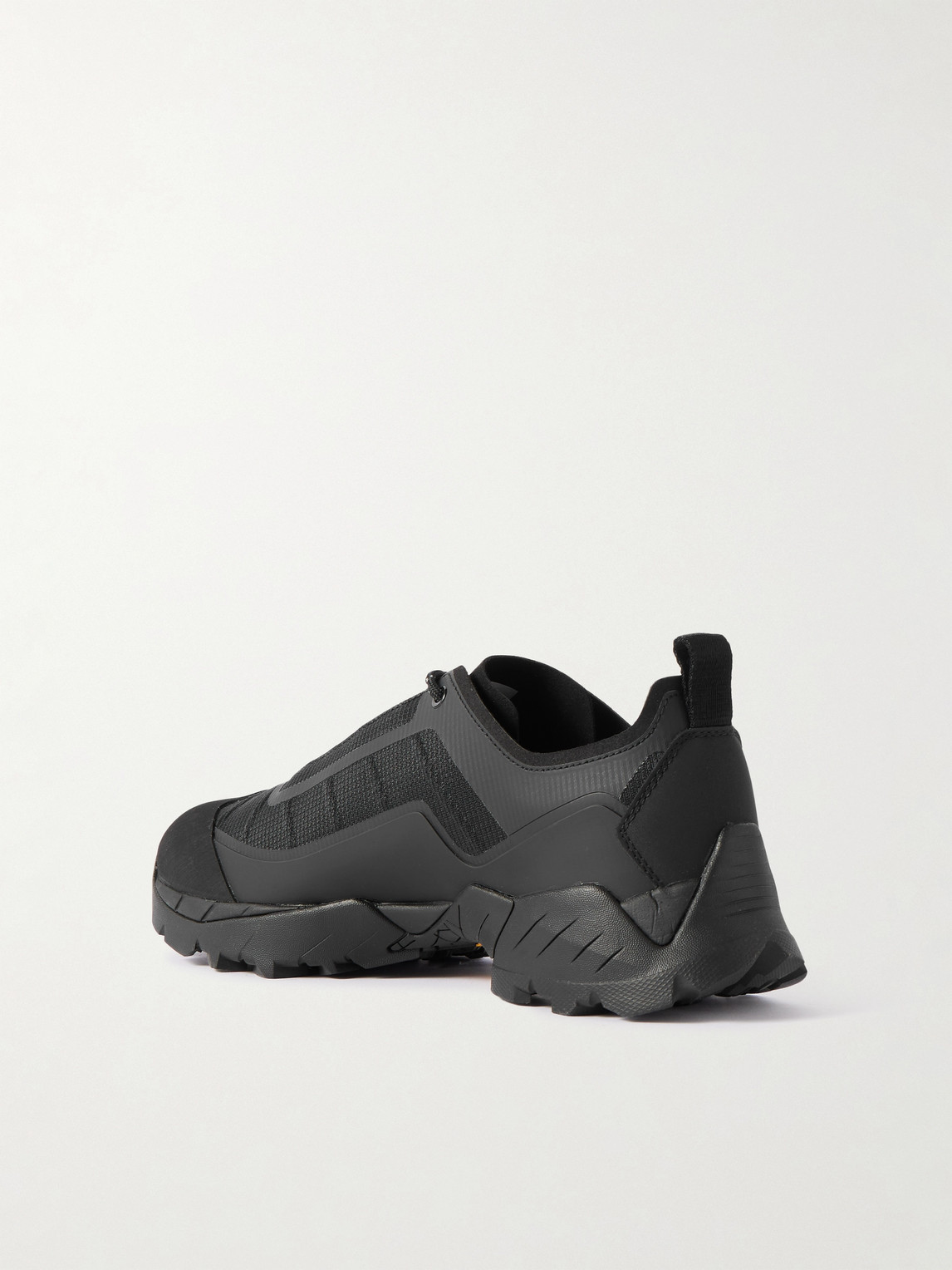 Roa Katharina Light Rubber And Leather-trimmed Ripstop Sneakers In Black
