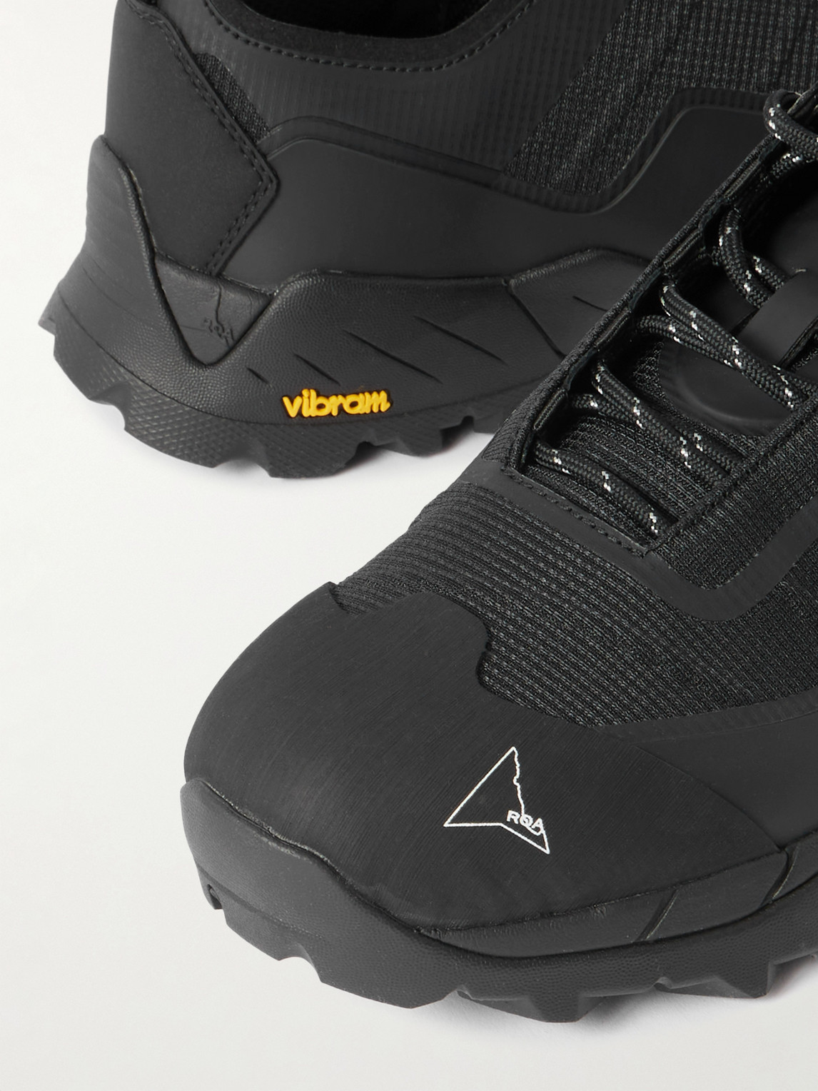 Roa Katharina Light Rubber And Leather-trimmed Ripstop Sneakers In Black