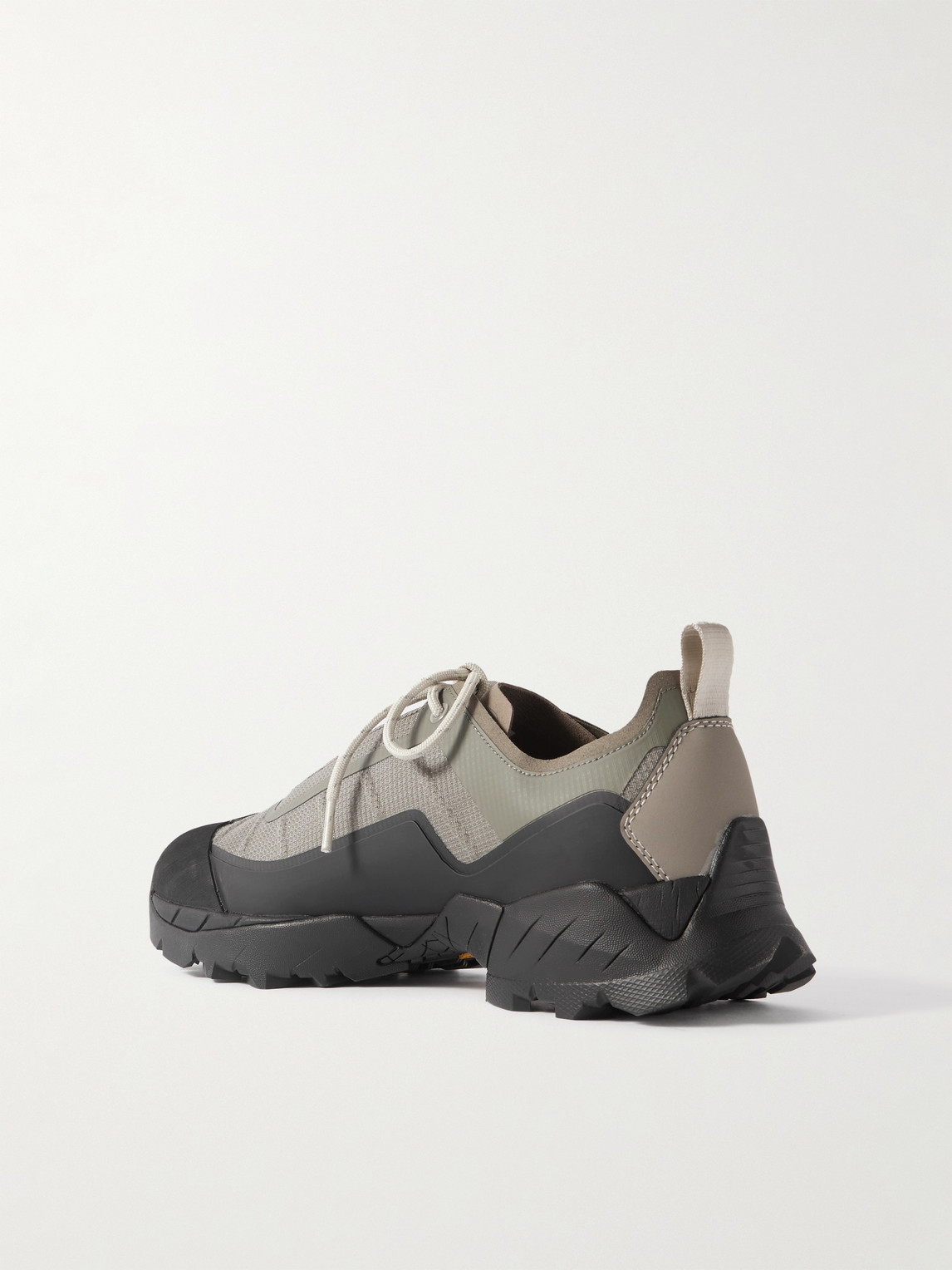 Roa Katharina Light Rubber And Leather-trimmed Ripstop Sneakers In Gray