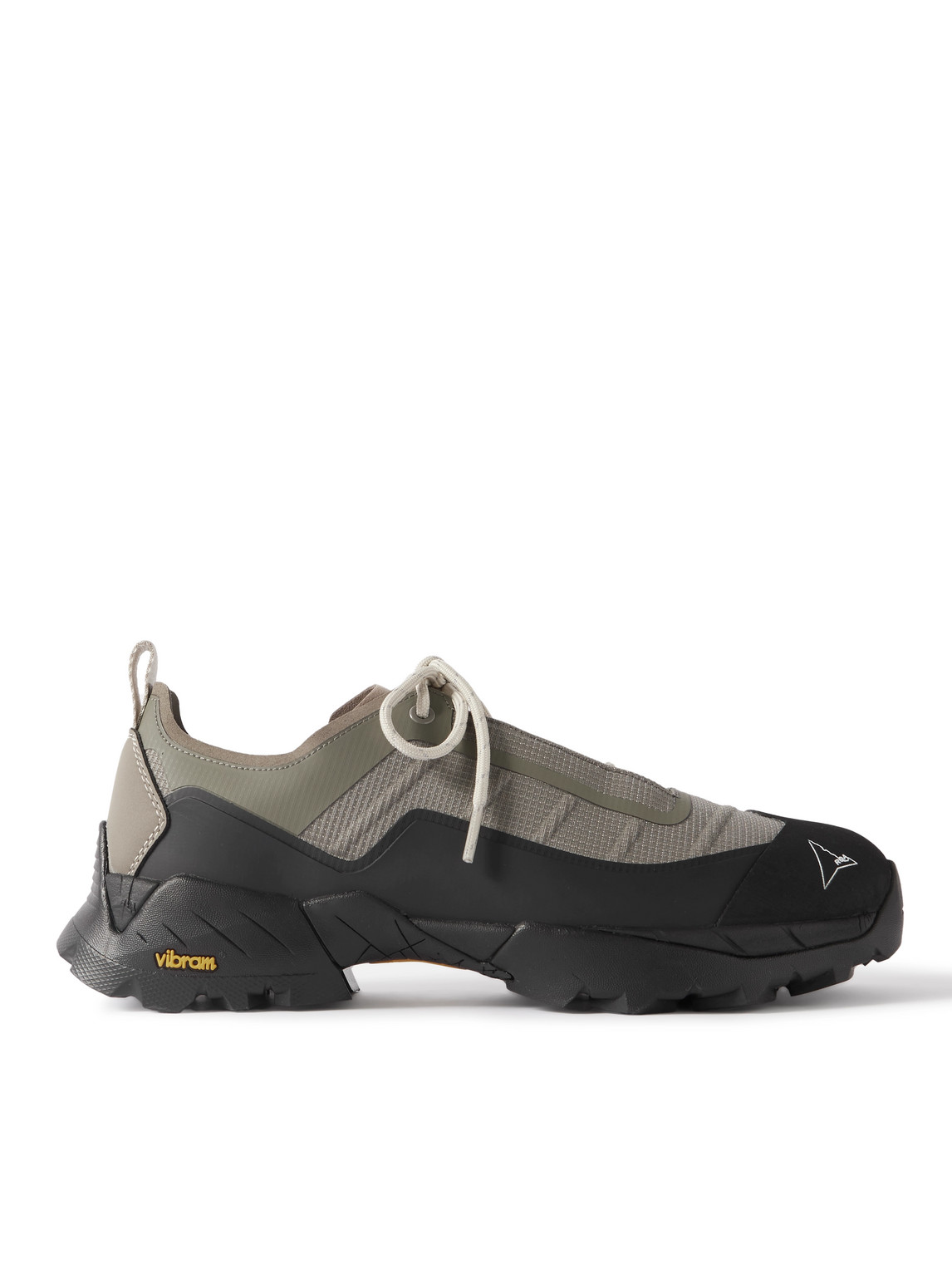 Roa Katharina Light Rubber And Leather-trimmed Ripstop Sneakers In Gray