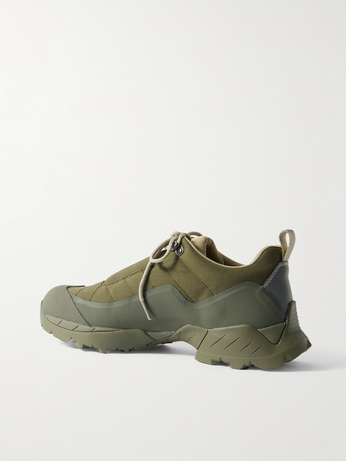 Roa Katharina Rubber And Leather-trimmed Cordura® Hiking Sneakers In Green