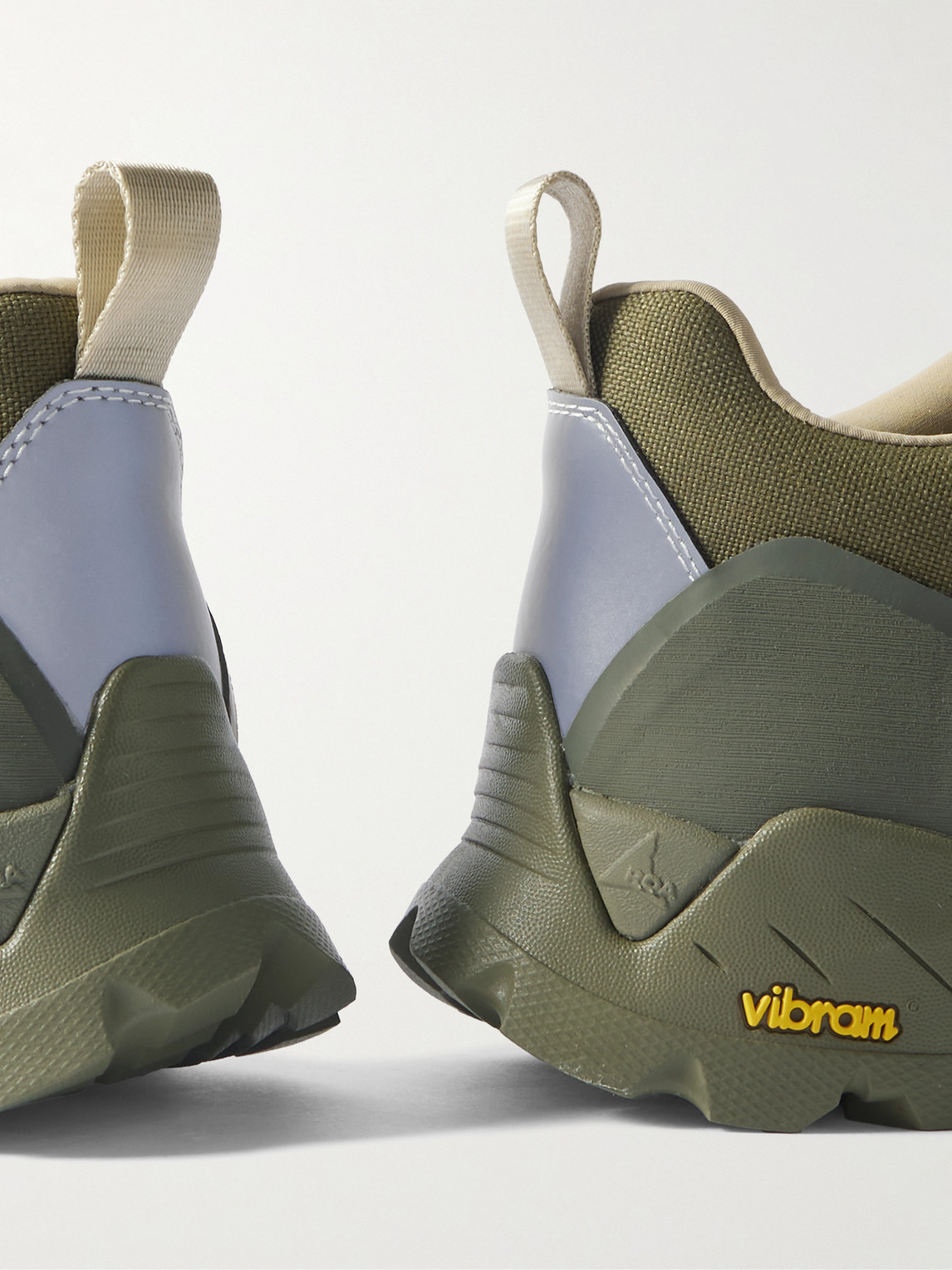 Roa Katharina Rubber And Leather-trimmed Cordura® Hiking Sneakers In Green