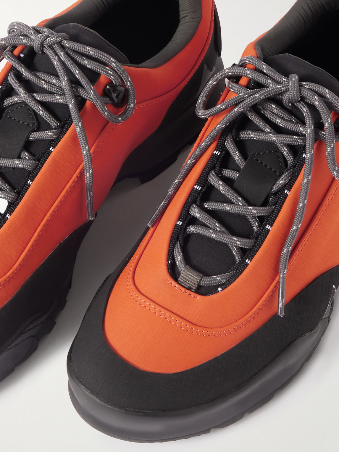 Roa Cingino Rubber-trimmed Microfibre Hiking Sneakers In Orange