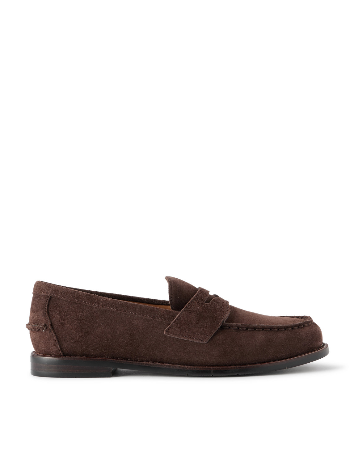 Polo Ralph Lauren Brown Alston Suede Penny Loafers In Brown