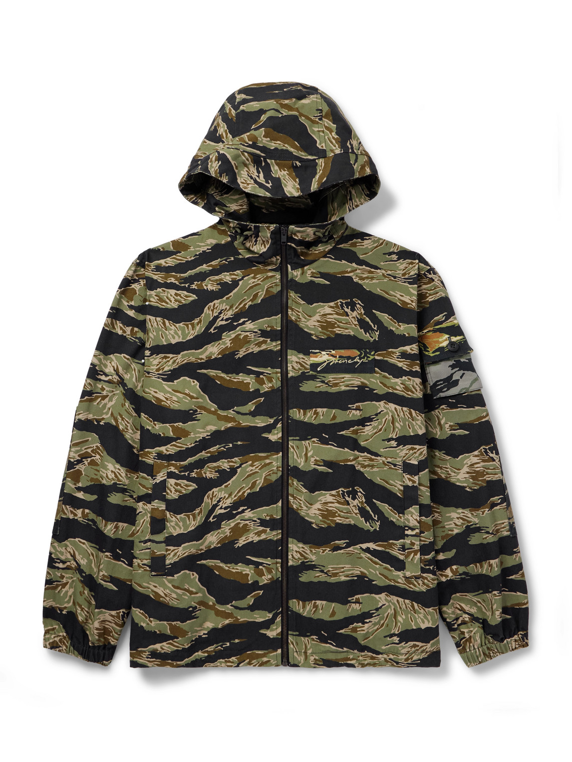 Givenchy Camouflage-print Cotton-canvas Hooded Jacket In Green
