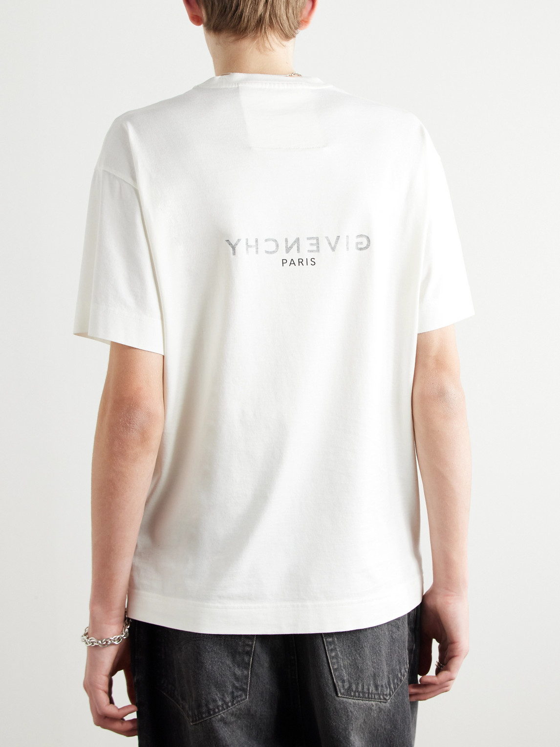 Shop Givenchy Logo-print Cotton-jersey T-shirt In Neutrals