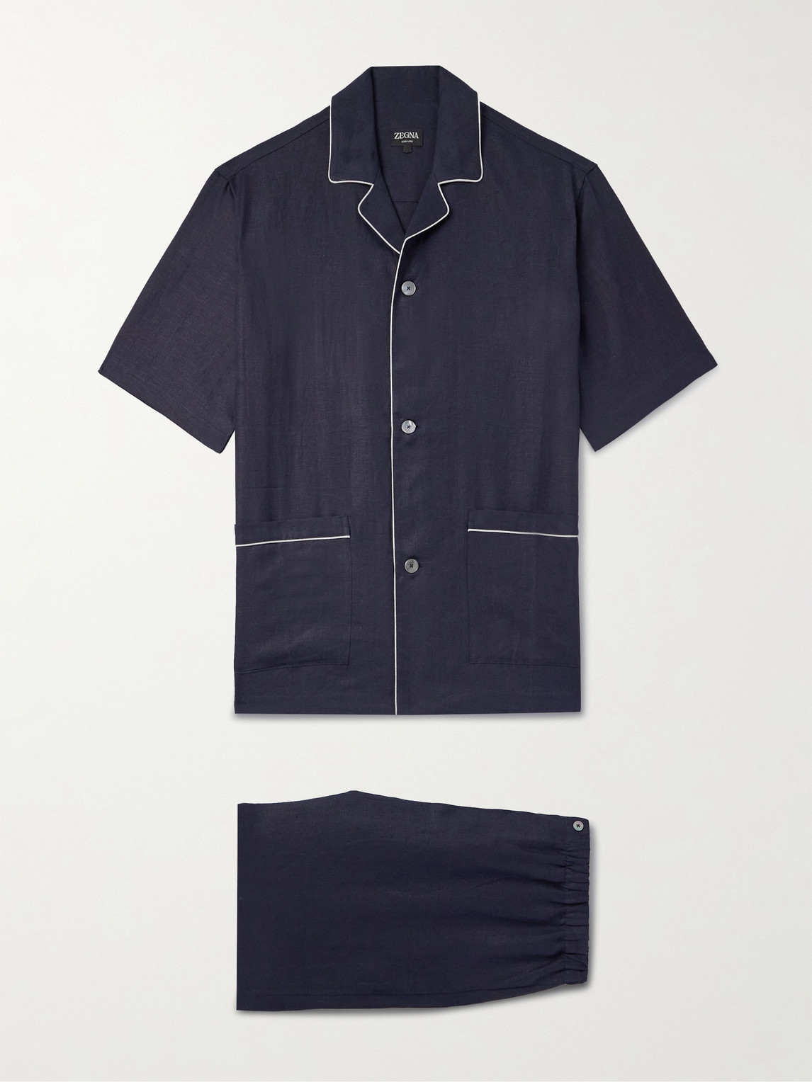 Zegna Camp-Collar Oasi inen Pyjama Set - Men