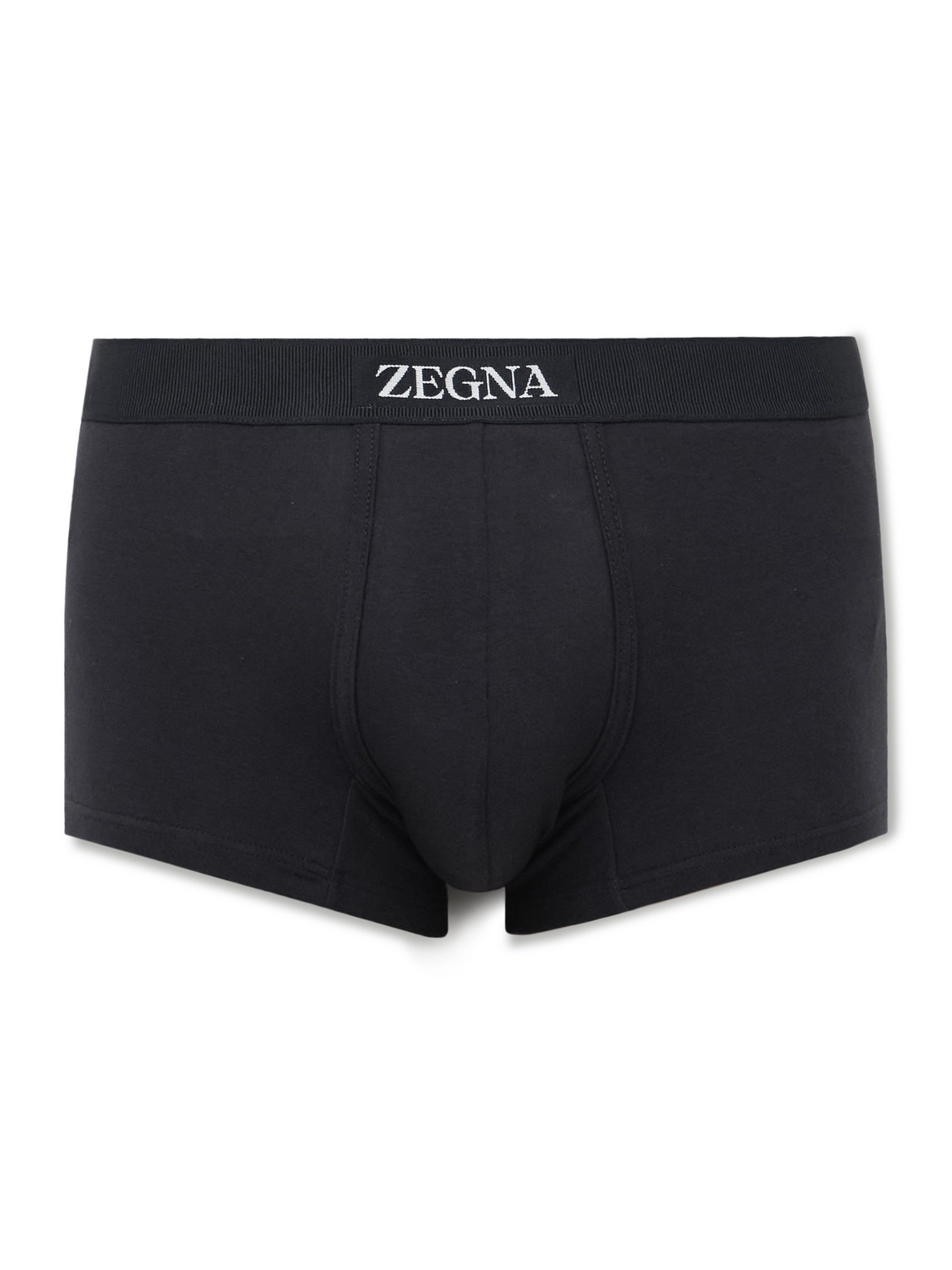 Zegna Ribbed Cotton And Modal-blend Boxer Briefs In Black