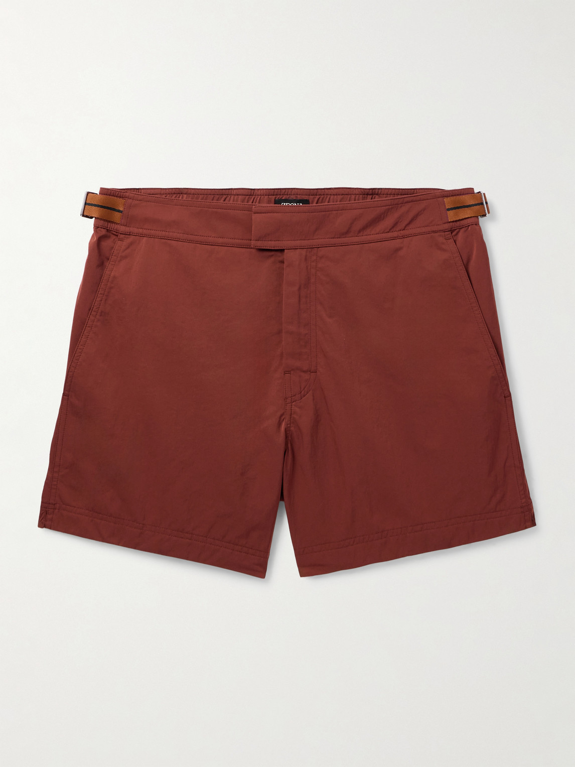 Zegna Rio Straight-leg Mid-length Swim Shorts In Red