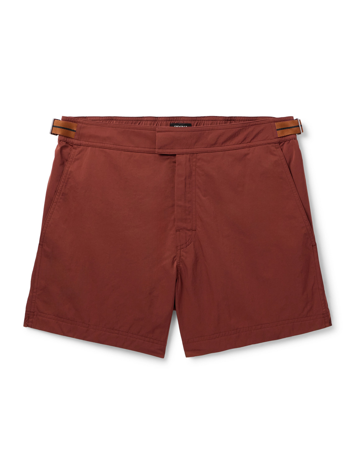 Zegna Rio Straight-leg Mid-length Swim Shorts In Red
