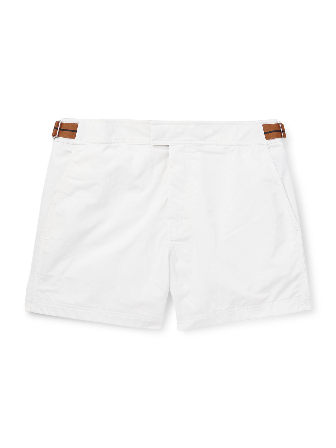 Zegna Rio Straight-leg Mid-length Swim Shorts In White